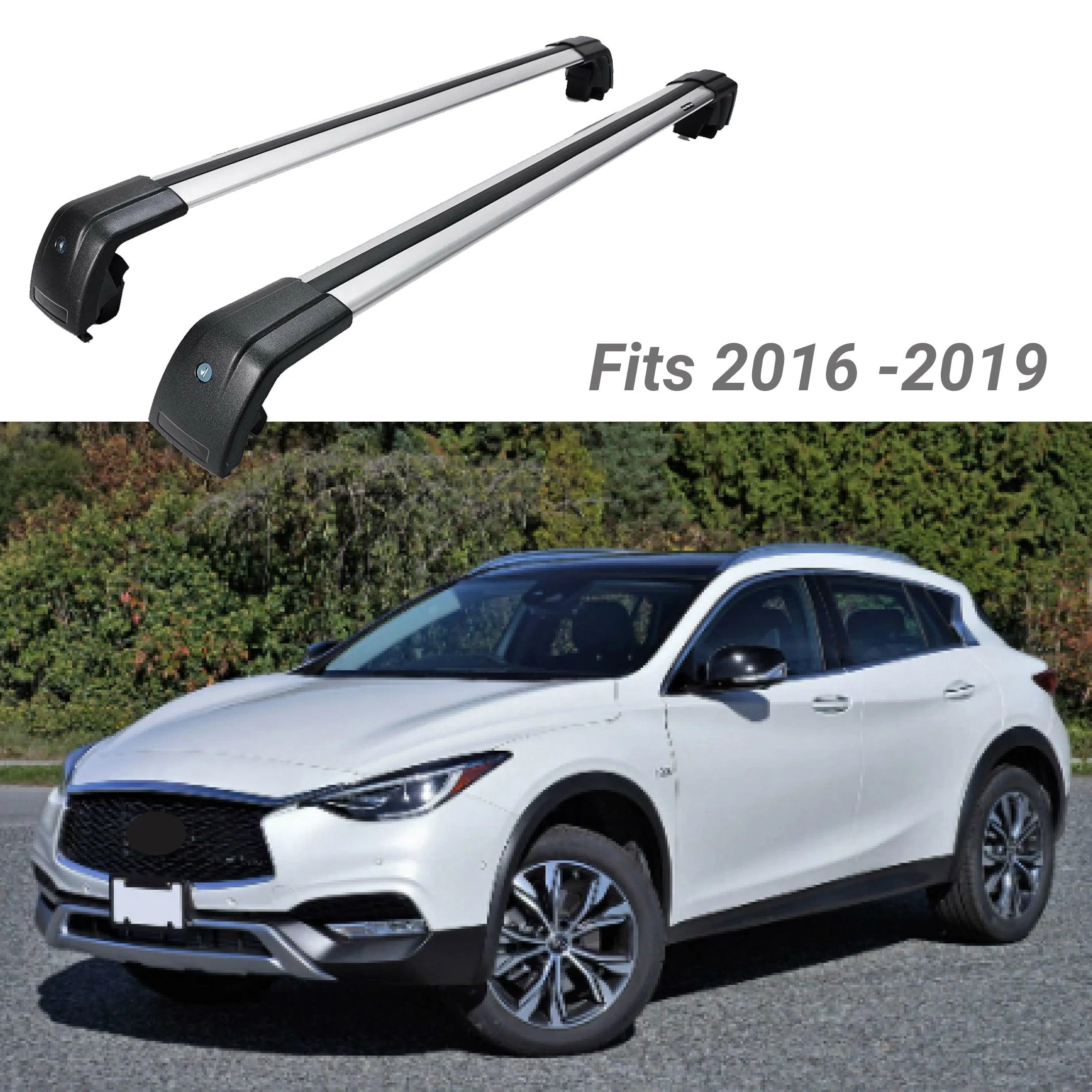 Fit 2016-2019 INFINITI QX30 Top Roof Rack Baggage Luggage Cross Bar Crossbar - Image 2