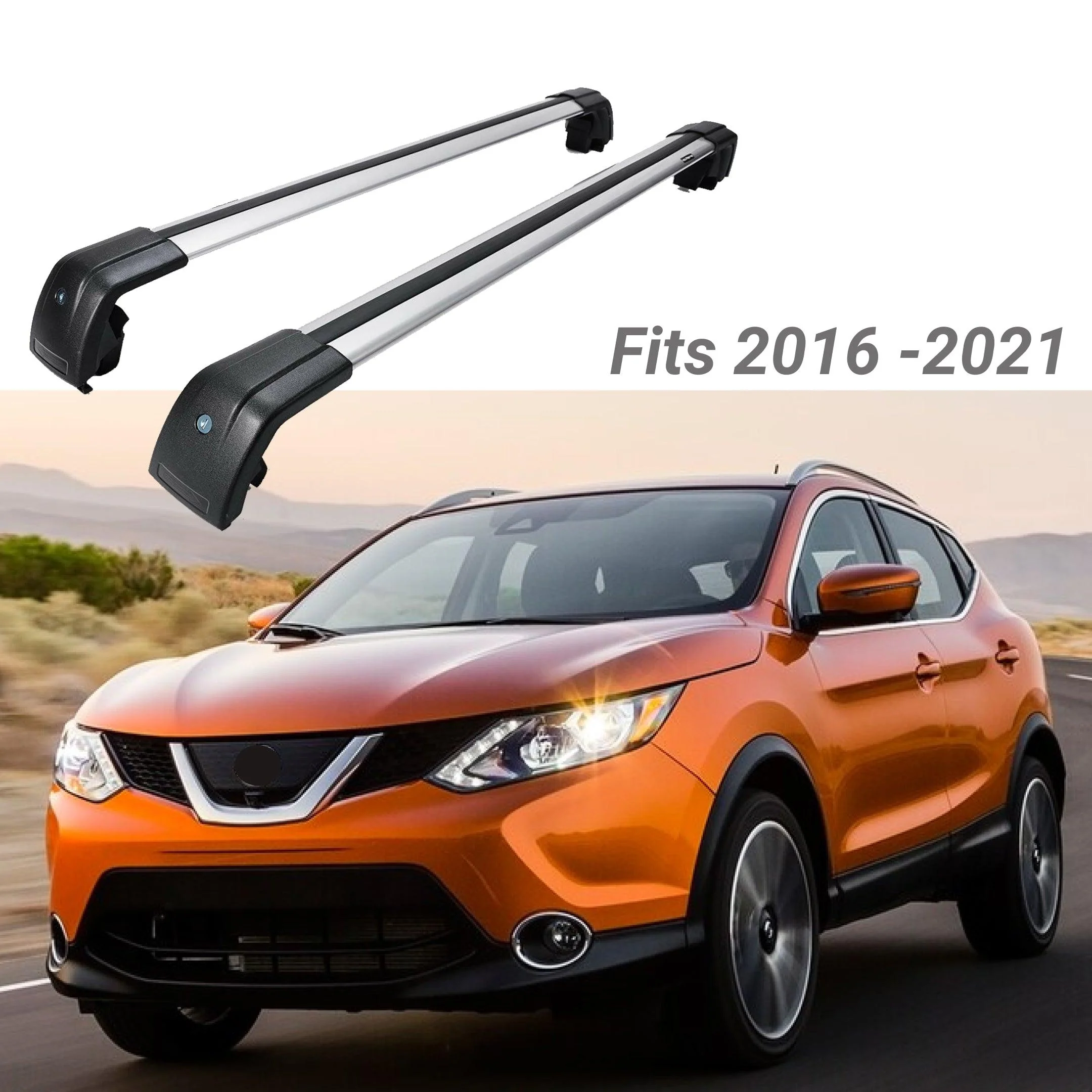 Fit 2016-2019 Nissan Rogue Sport Sliver Roof Rack Crossbar Luggage Carrier - Image 2