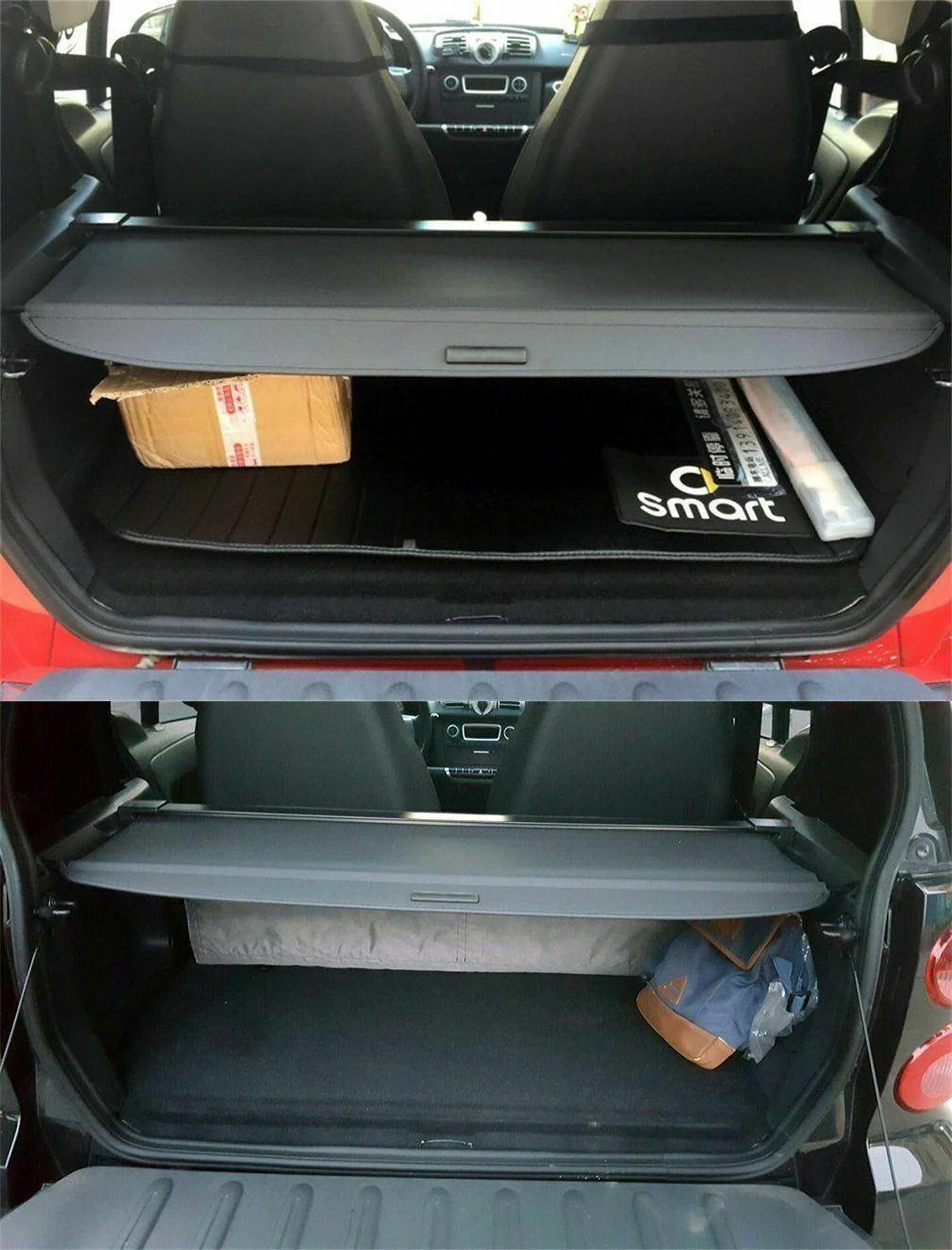 Fits 2015-2019 SMART Fortwo Rear Trunk Retractable Tonneau Cargo Cover (Black) - Image 5