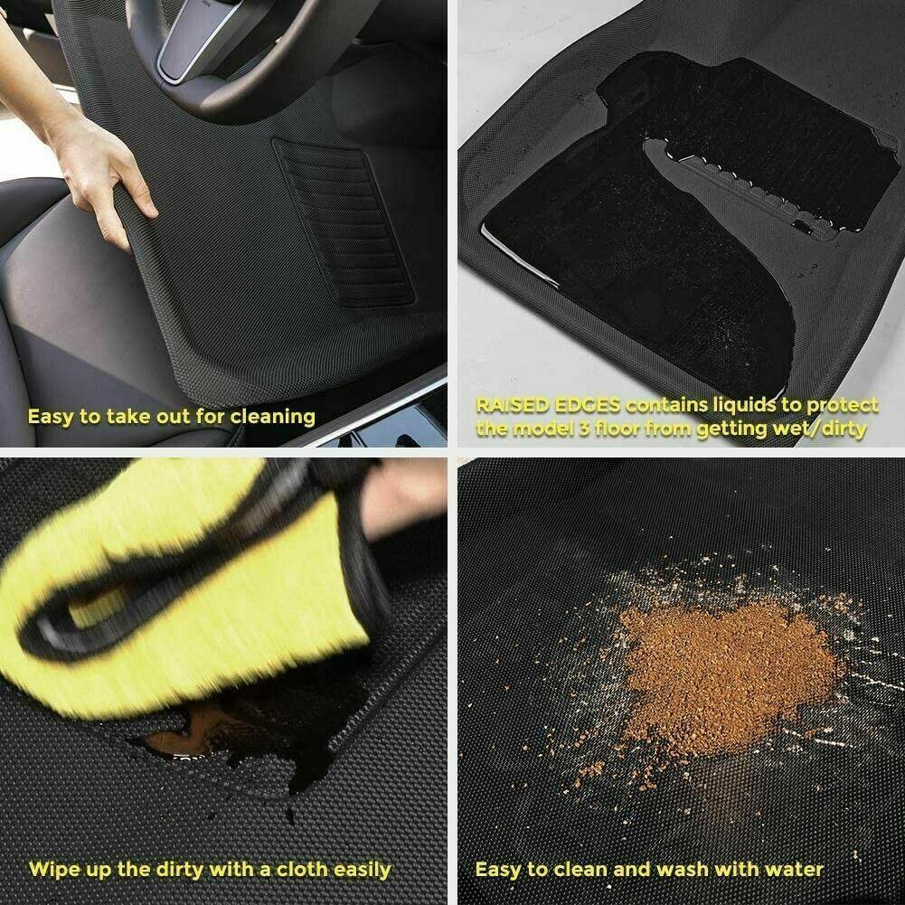 Fit 2017-2020 Tesla Model 3 Floor Mats Anti Spill Lazer Cut Floor Mats - Image 8