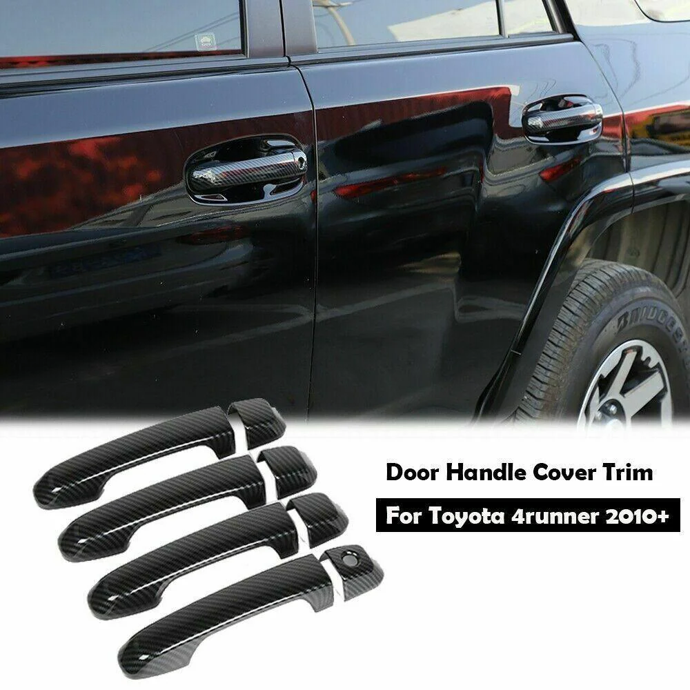 Fit 2010-2021 Toyota 4Runner Door Handle Covers Trim ABS Carbon Fiber (Carbon Fiber Print) - Image 2