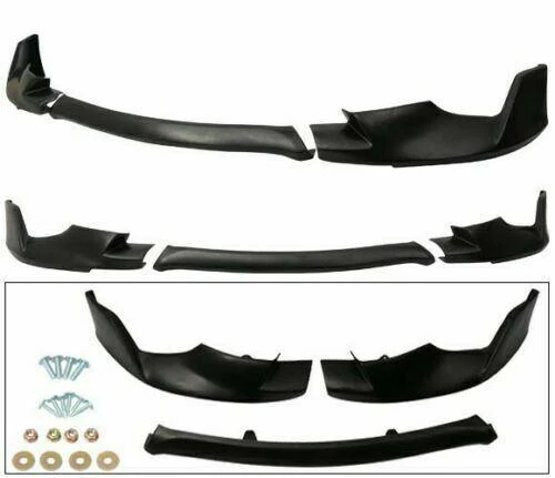 Fit 2014-2016 Toyota Corolla Base Model Front Bumper Lip Spoiler (Unpainted Matte Black)