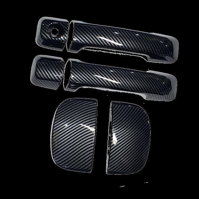 Fit 2007-2021 Toyota Tundra DOUBLE CAP Door Handle Covers Trim (Carbon Fiber Print, 2-door) - Image 2