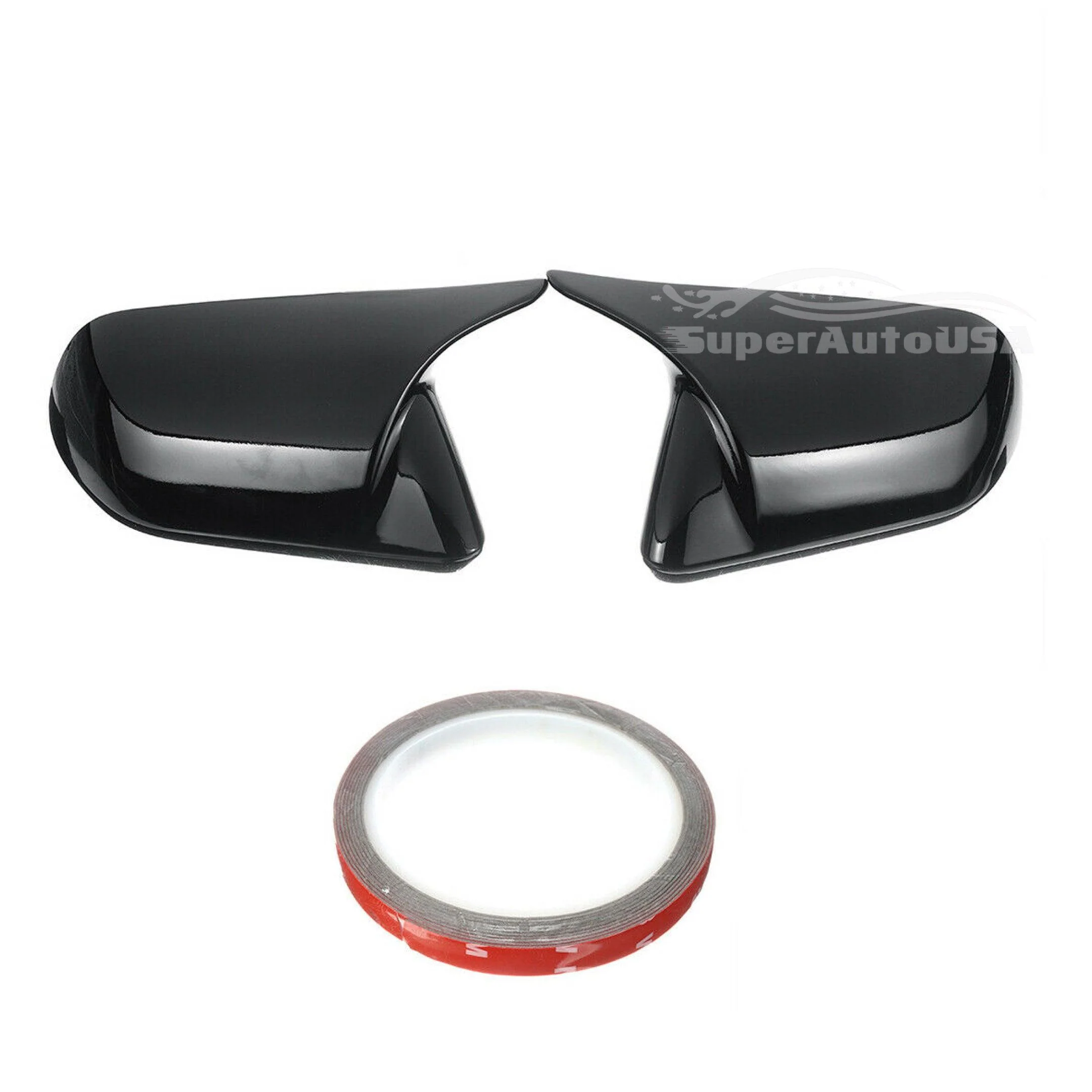 Fit 2015-2021 Ford Mustang Rearview Side Mirror Cover Caps Horn Style (Gloss Black) - Image 6