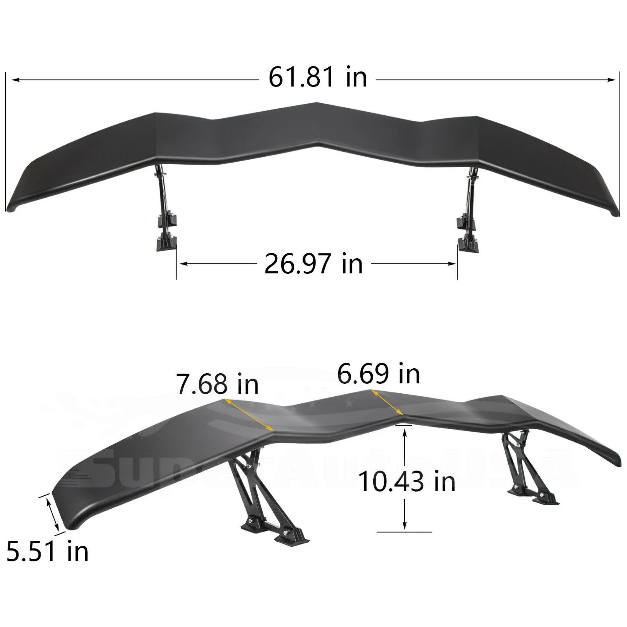Fit Honda Accord Lambo GT Style Primed Matte Black Rear Trunk Wings Spoiler - Image 4