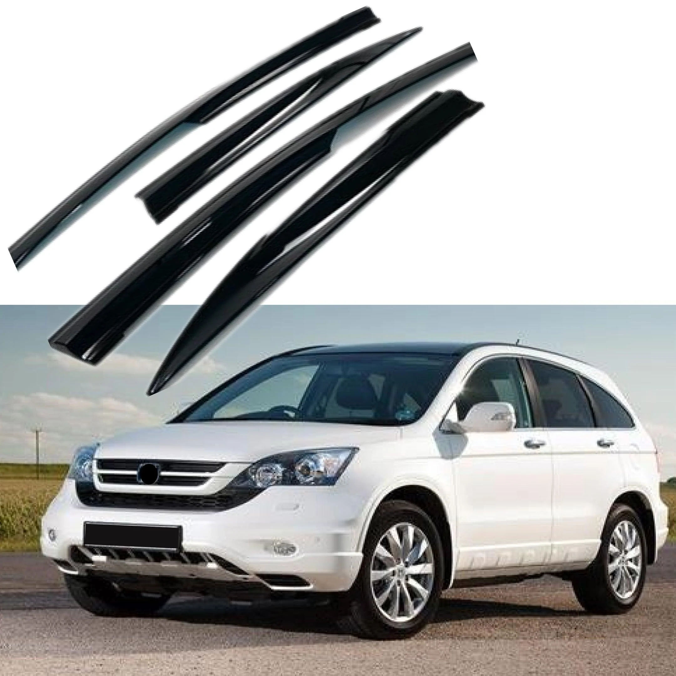Fit 2007-2011 Honda CRV 3D Mugen Style Vent Window Visors Rain Sun Wind Guards Shade Deflectors