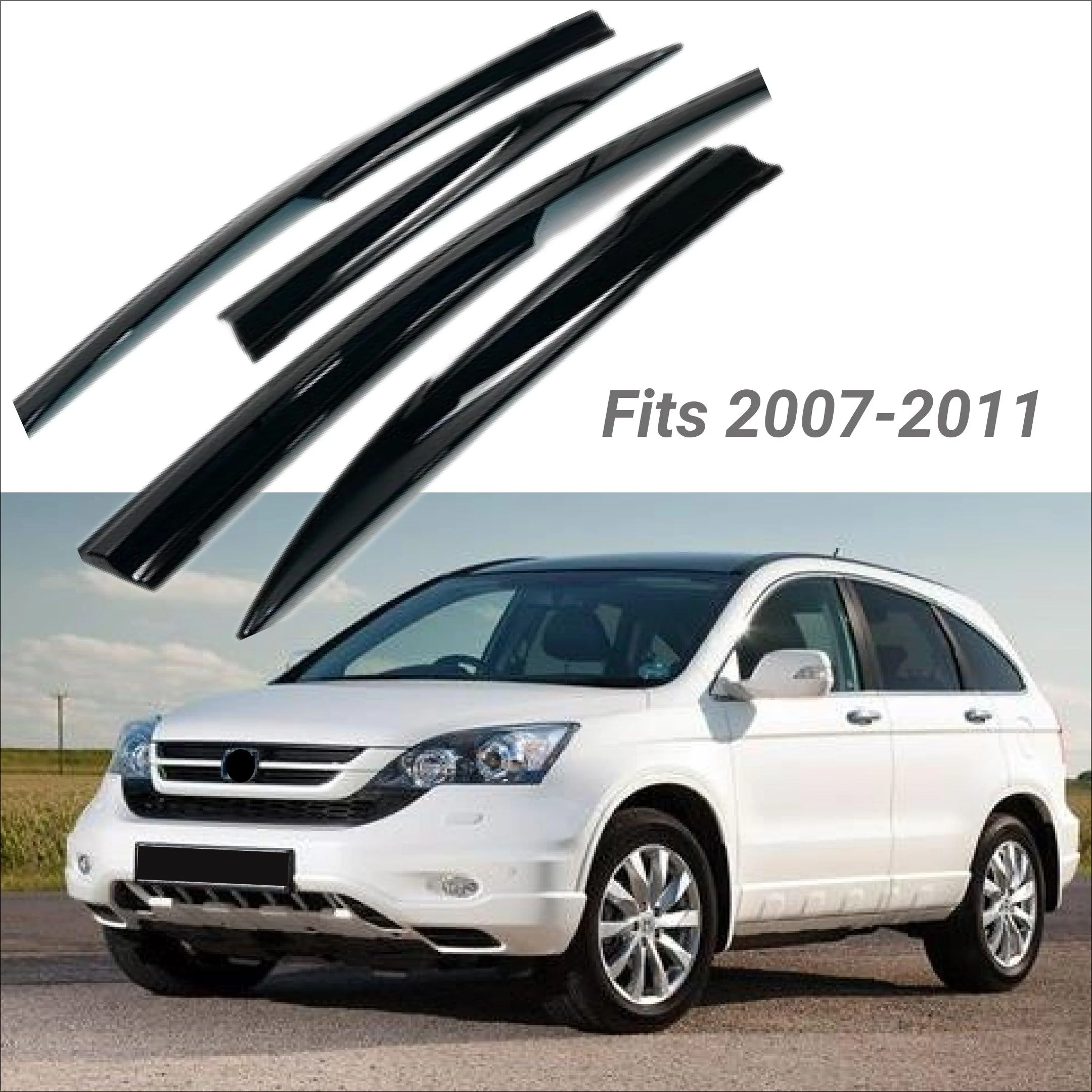 Fit 2007-2011 Honda CRV 3D Mugen Style Vent Window Visors Rain Sun Wind Guards Shade Deflectors - Image 2