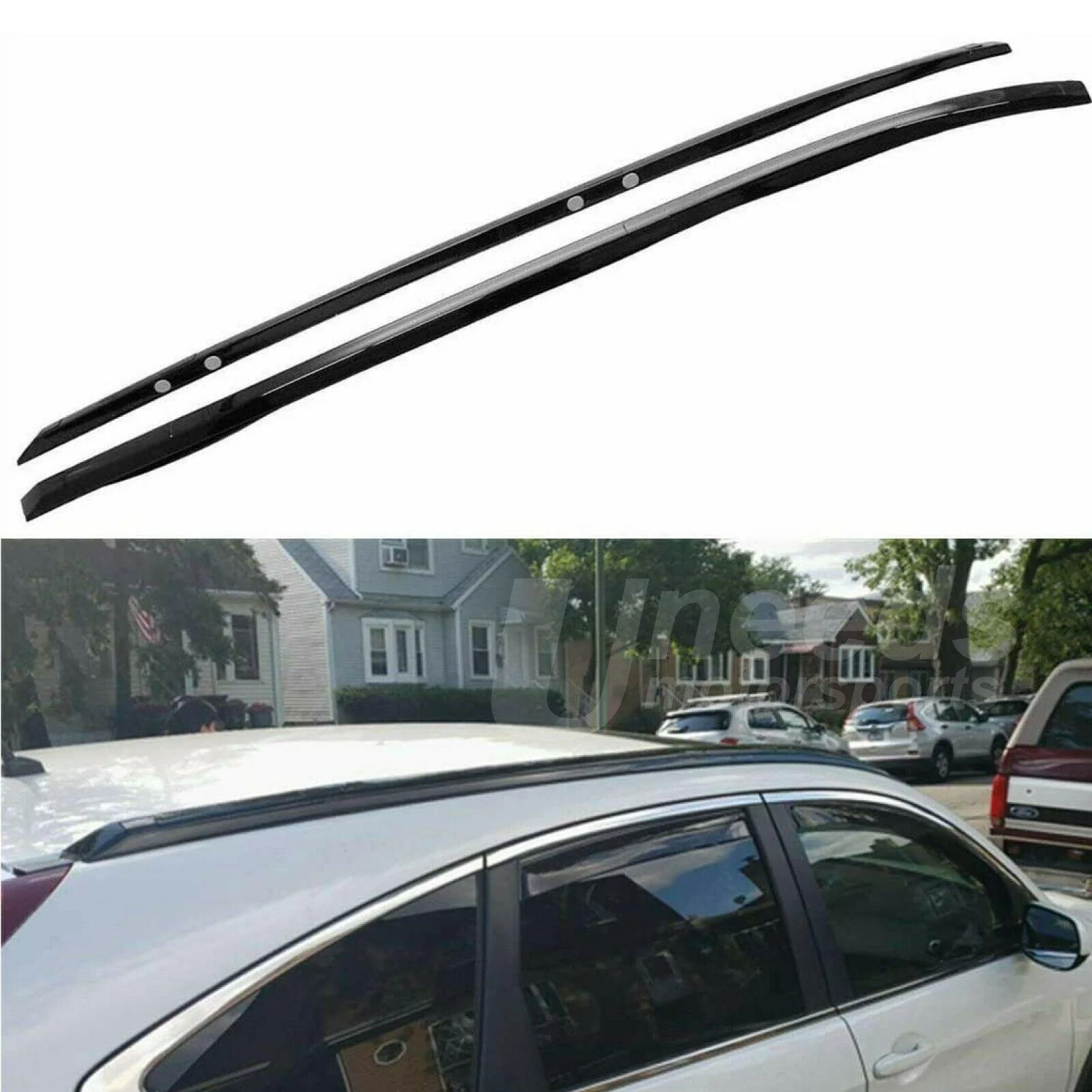 Fit 2012-2016 Honda CRV CR-V Black Bolt On Roof Rack Side Rail Bar Cross Bar Set - Image 6