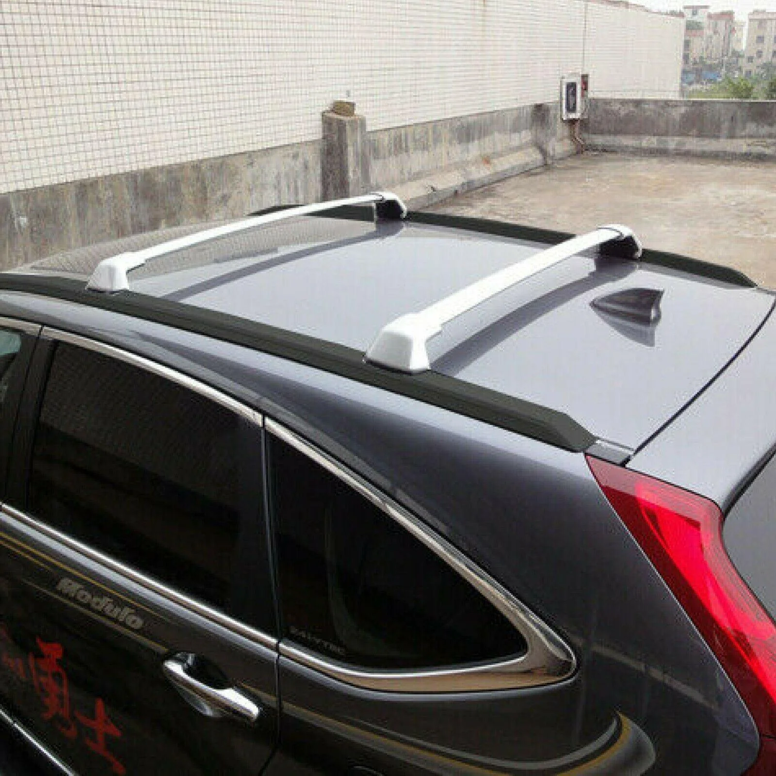 Fit 2012-2016 Honda CRV CR-V Black Silver Roof Rack Side Rail Bar Cross Bar Set - Image 2