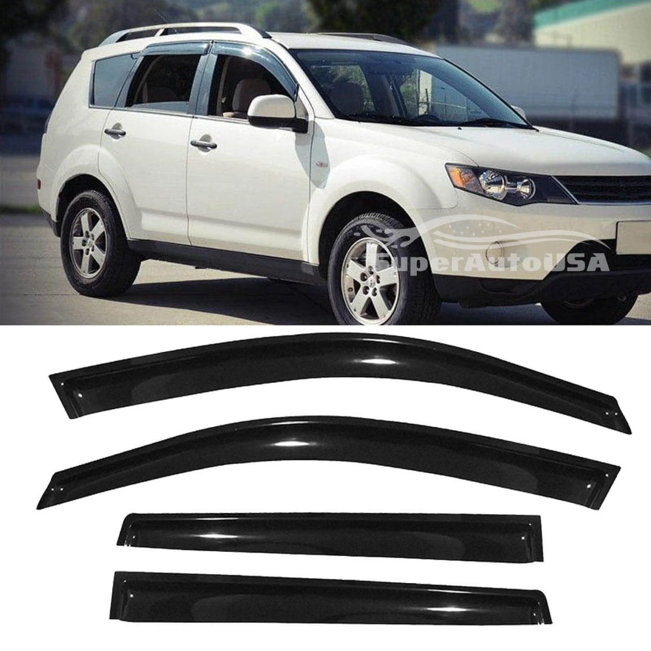 Rain Guard & Visor - Out-Channel Fits Hyundai SantaFe ( 2019-2023 ) - Image 3