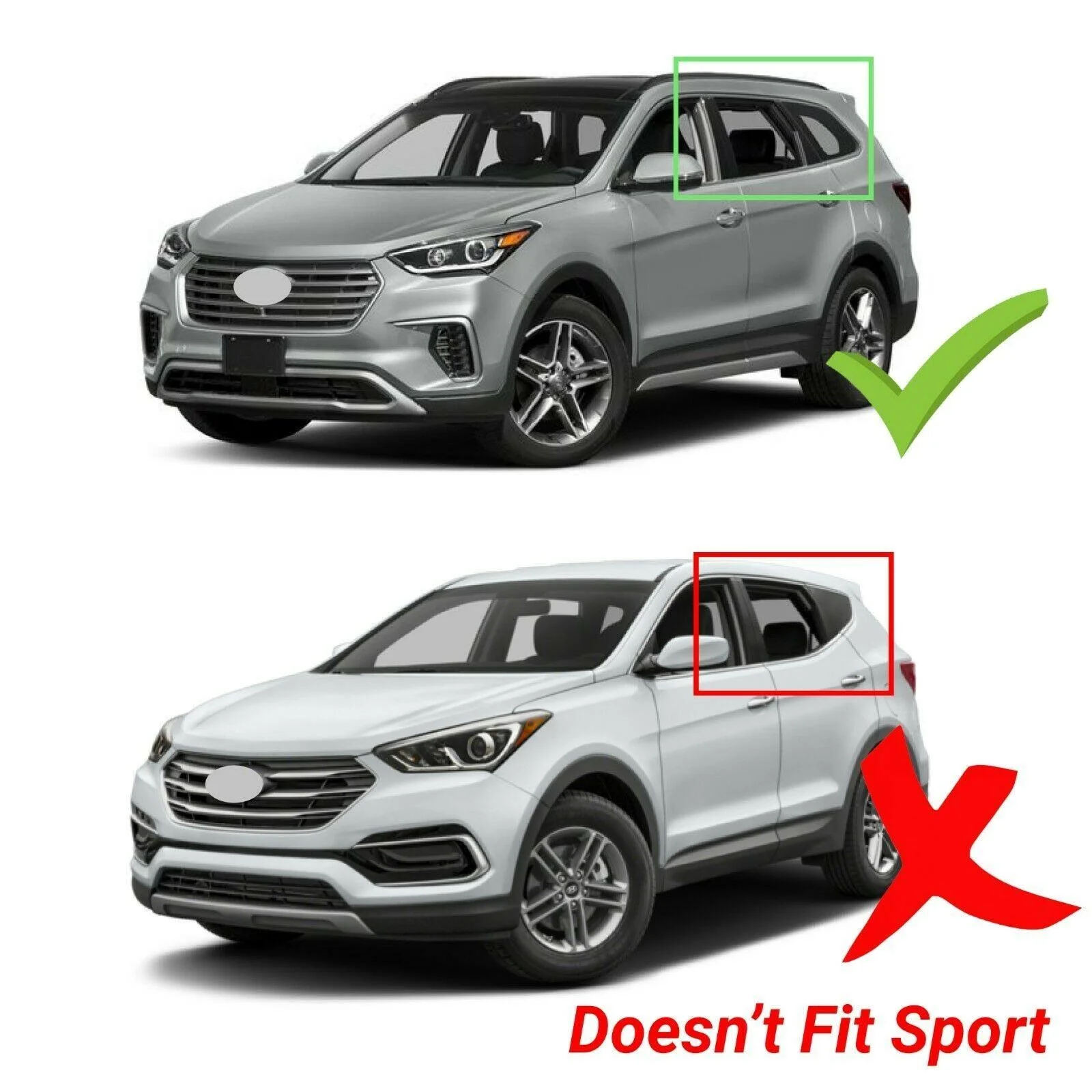 For Hyundai Grand Santa Fe XL 2013-2019 OE Style Vent Window Visors Rain Sun Wind Guards Shade Deflectors - Image 4