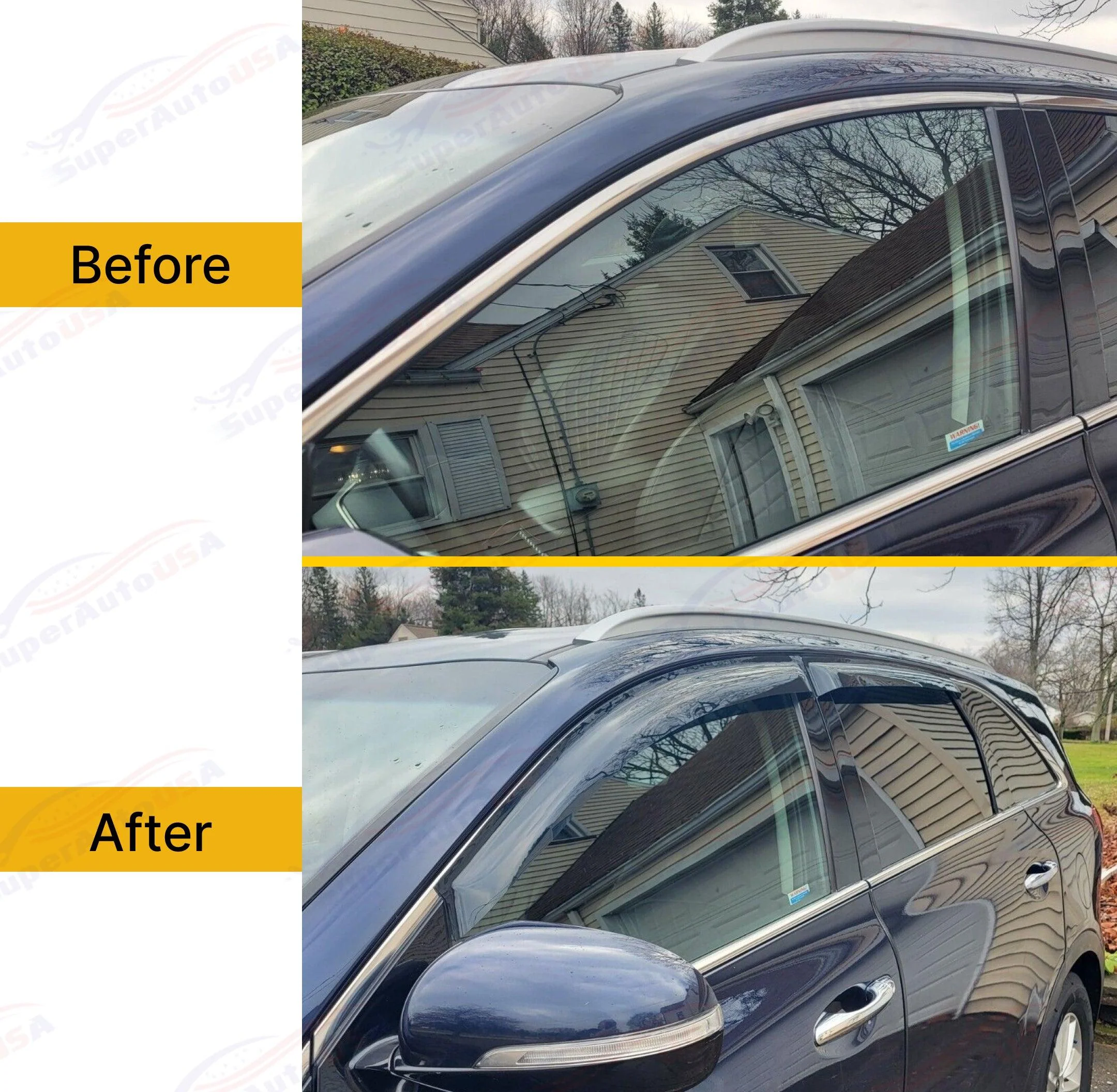 For Sorento 2016-2020 OE Style Vent Window Visors Rain Sun Wind Guards Shade Deflectors - Image 3
