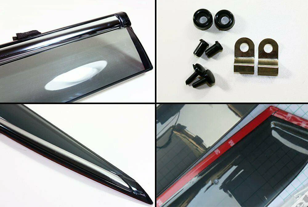 Fit 2019-2021 Subaru Ascent Clip-On Chrome Trim Vent Window Visors Rain Sun Wind Guards Shade Deflectors - Image 2