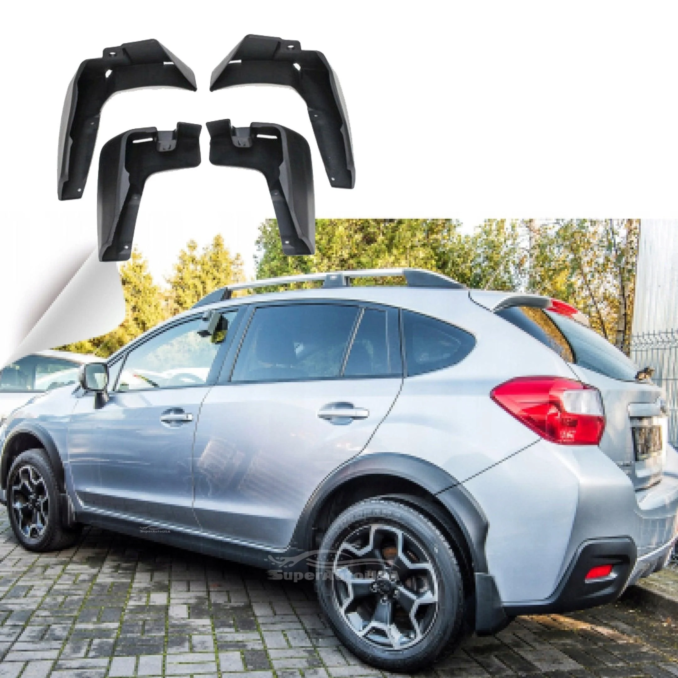 Fit 2018-2021 Subaru Crosstrek 4pcs set BLK Mud Flap Flaps Splash Guards Mudguards