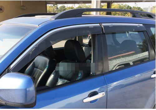 Fit 2019-2024 Subaru Forester Clip-On Chrome Trim Vent Window Visors Rain Sun Wind Guards Shade Deflectors - Image 2
