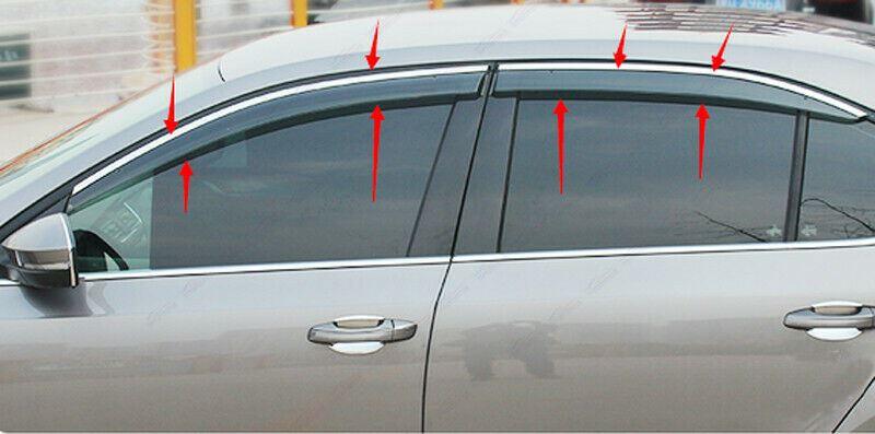 Fit 2010-2019 Toyota 4Runner Clip-On Chrome Trim Vent Window Visors Rain Sun Wind Guards Shade Deflectors - Image 4