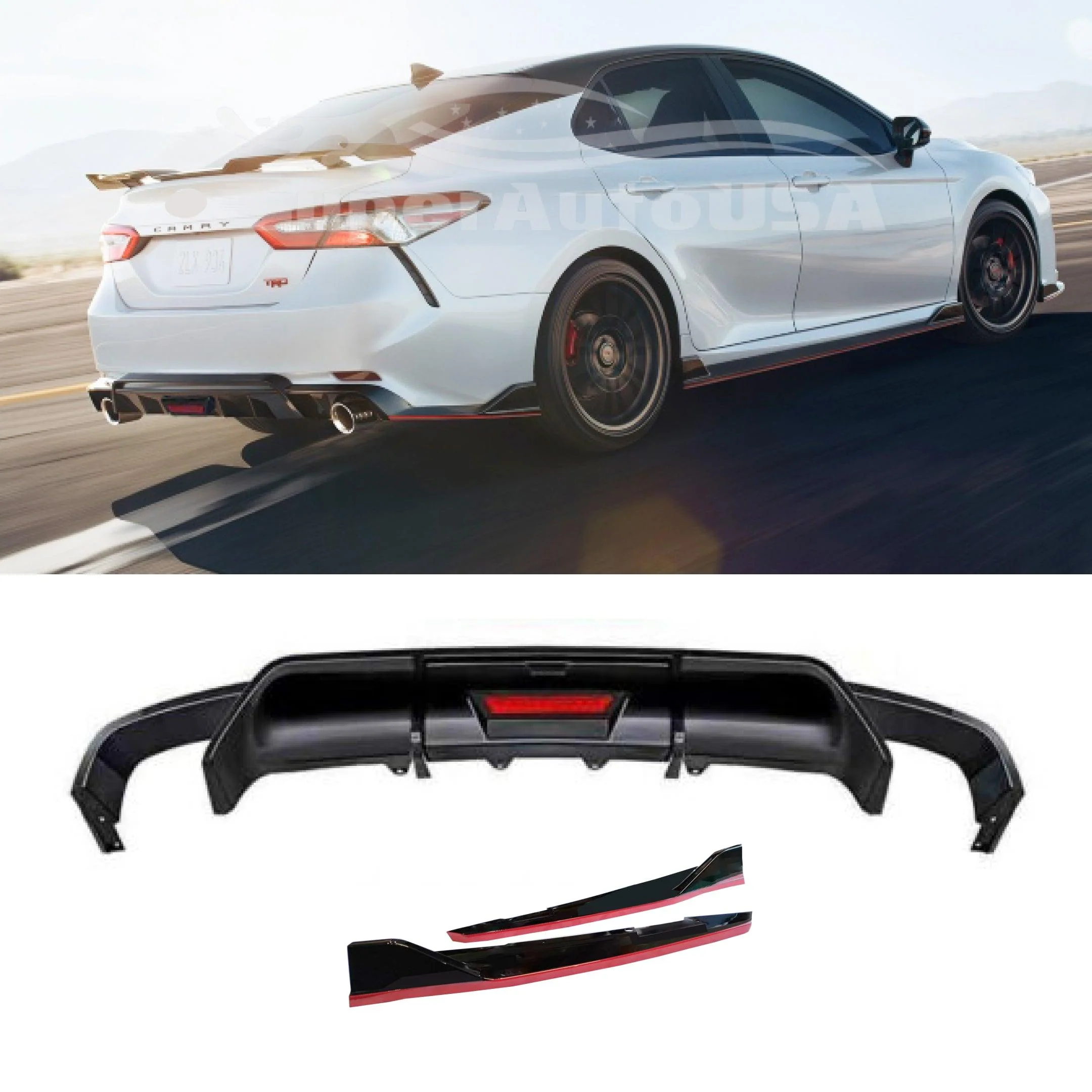 Fit Toyota Camry 2018-2024 TRD Style Rear Diffuser