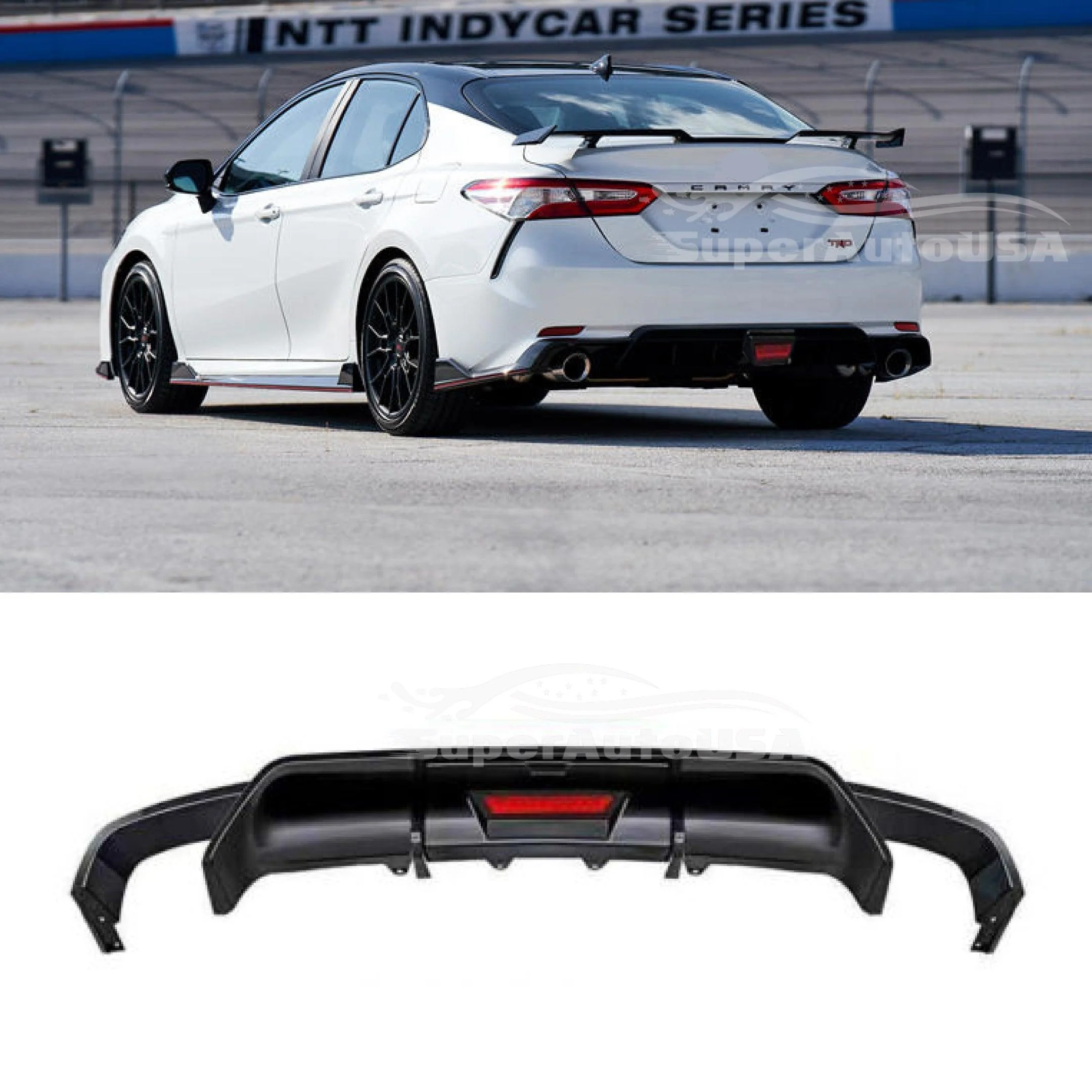Fit Toyota Camry 2018-2024 TRD Style Rear Diffuser - Image 3