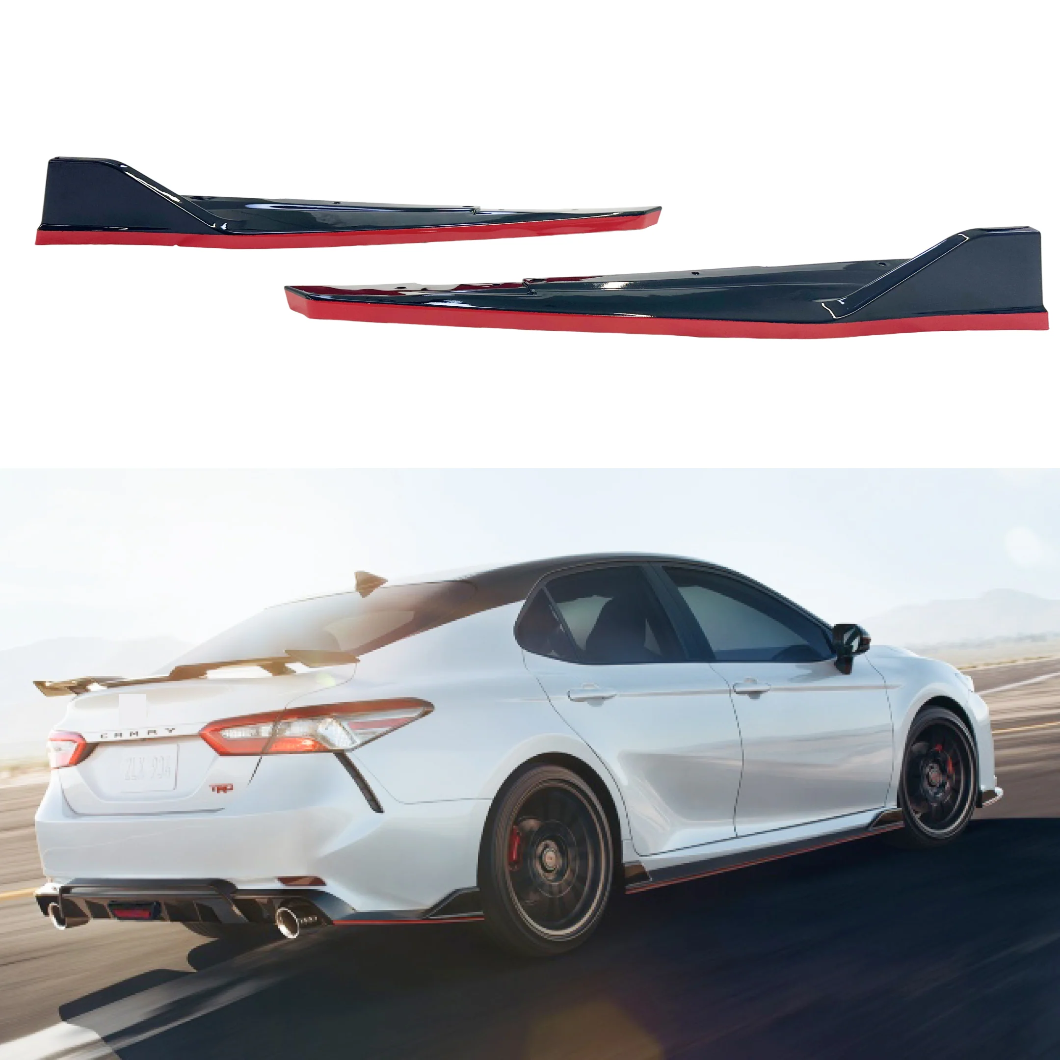 Fits 2018-2024 Toyota Camry TRD Style Rear Splitters Corners (4 Color Choices)