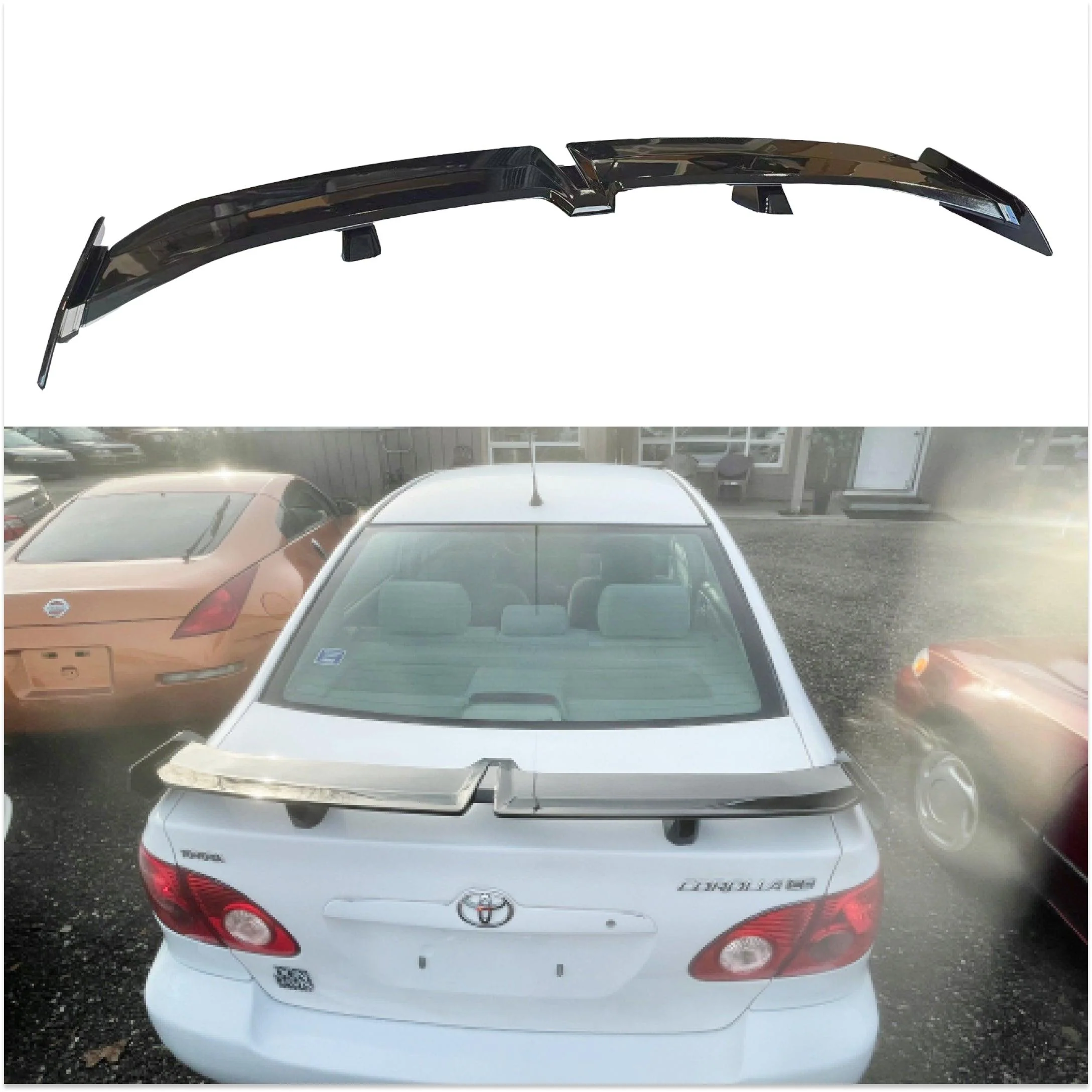 Fit Toyota Corolla 2008-2018 JDM GT Style Gloss Black Rear Trunk Wings Spoiler