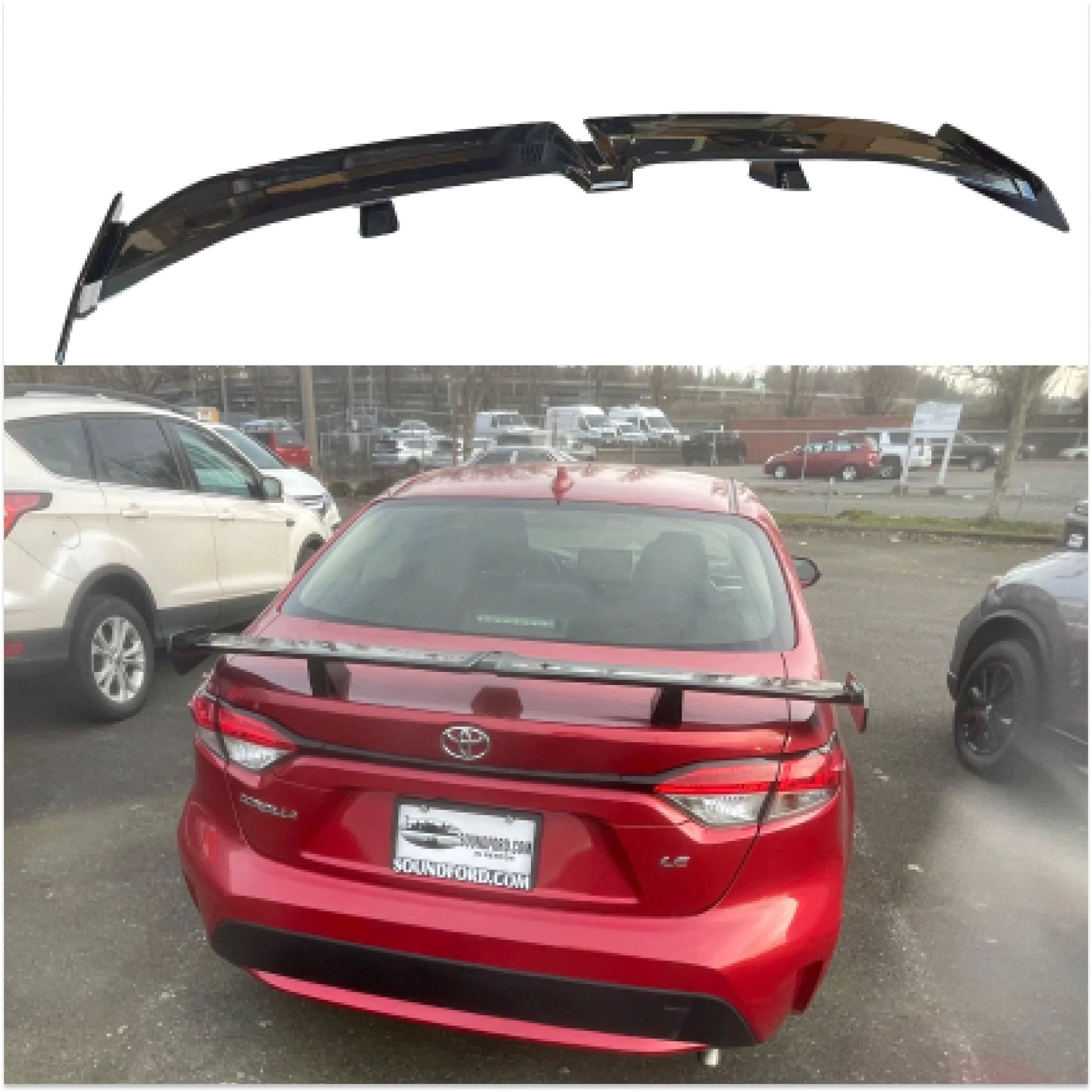 Fit Toyota Corolla 2008-2018 JDM GT Style Gloss Black Rear Trunk Wings Spoiler - Image 2