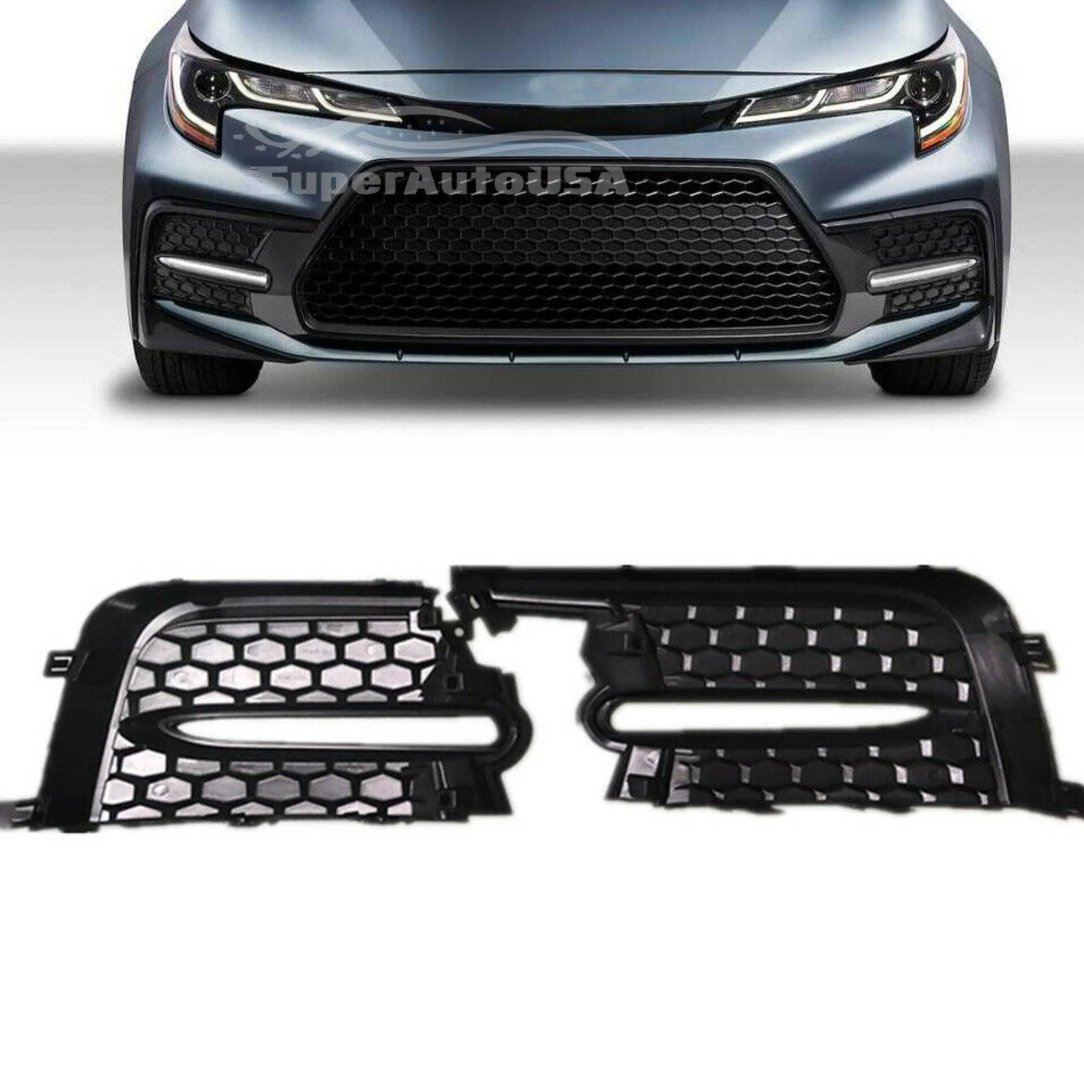 Fit 2020-2021 Toyota Corolla Sedan SE XSE Front Fog Light Covers Bezel Set