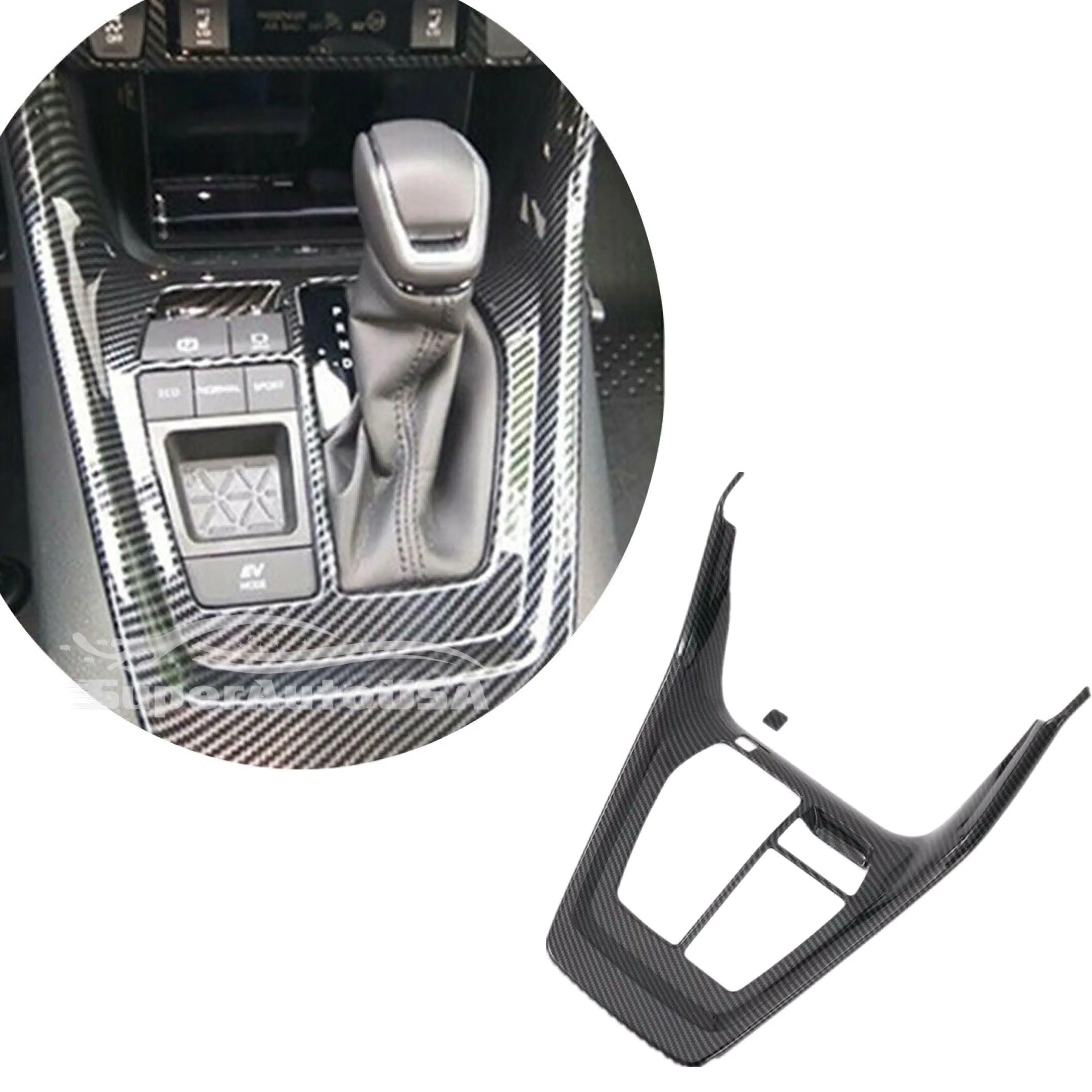 Fits 2019-2024 Toyota RAV4 Gear Position Shift Panel Box Cover (Carbon Fiber Print) - Image 4