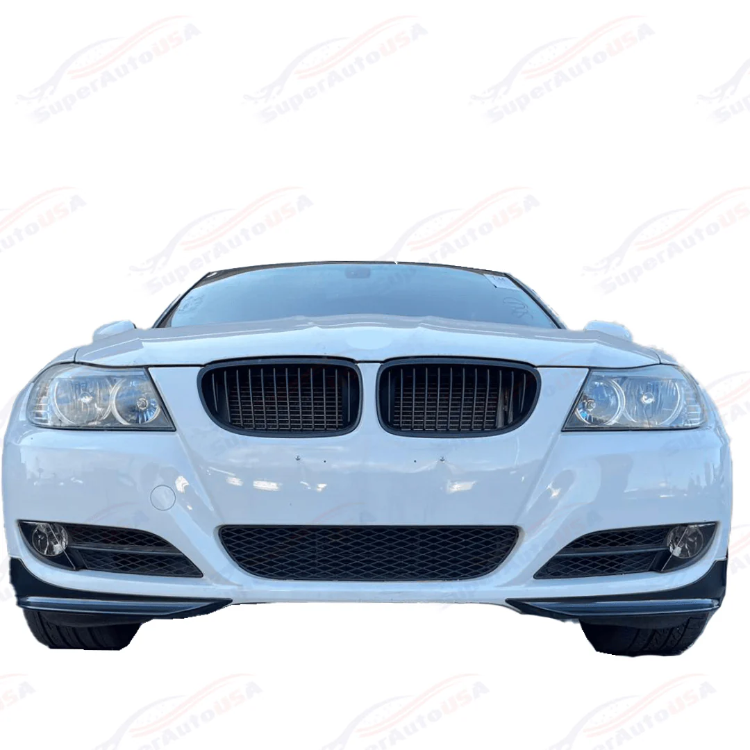 Fits 05-08 BMW E90 3-Series 4Dr Sedan Gloss Black OE Style Front Lip Splitters - Image 3