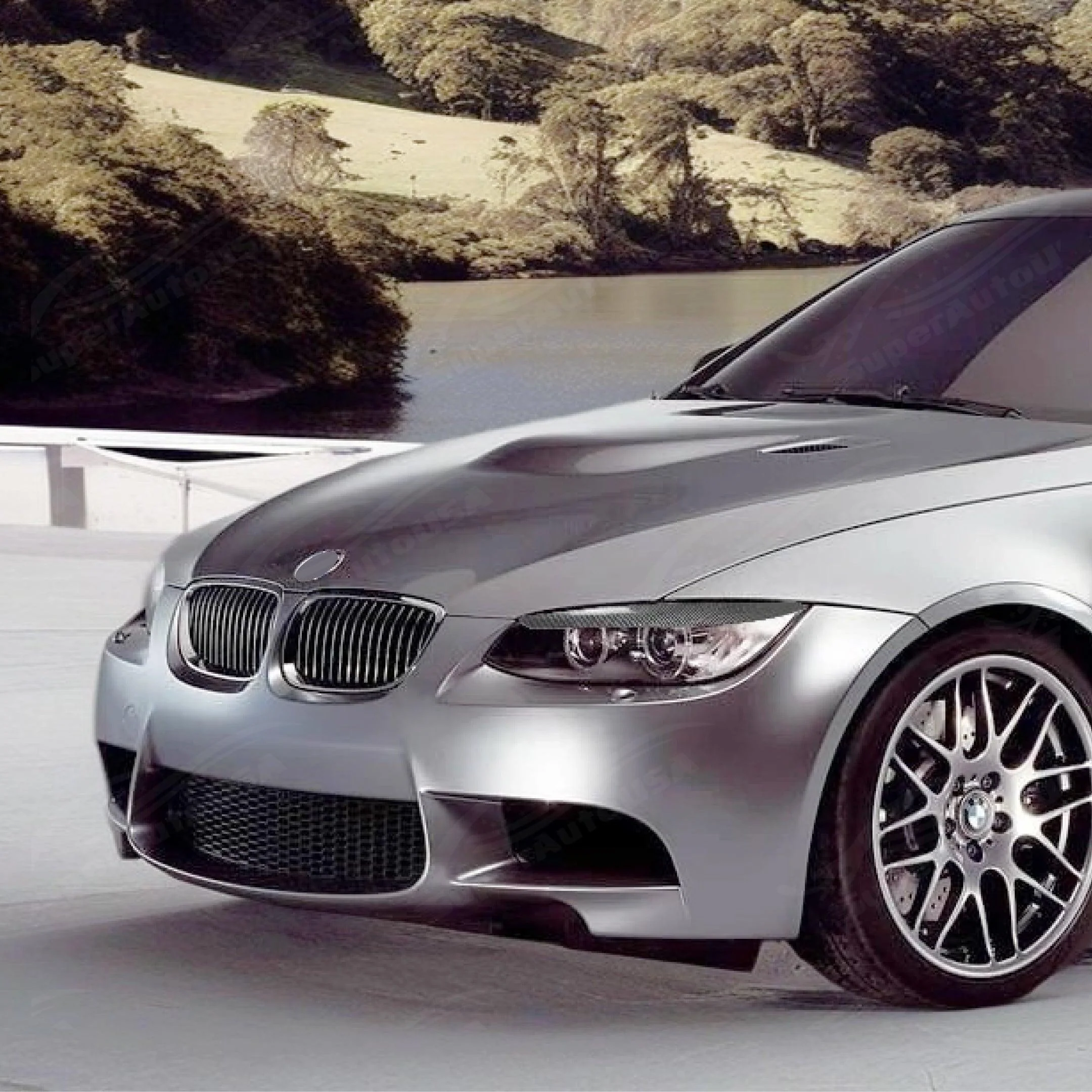 Fits 06-12 BMW E92 E93 3 Series Eyelid Eyebrow 2 Pc Trim Cover Real Carbon Fiber - Image 2