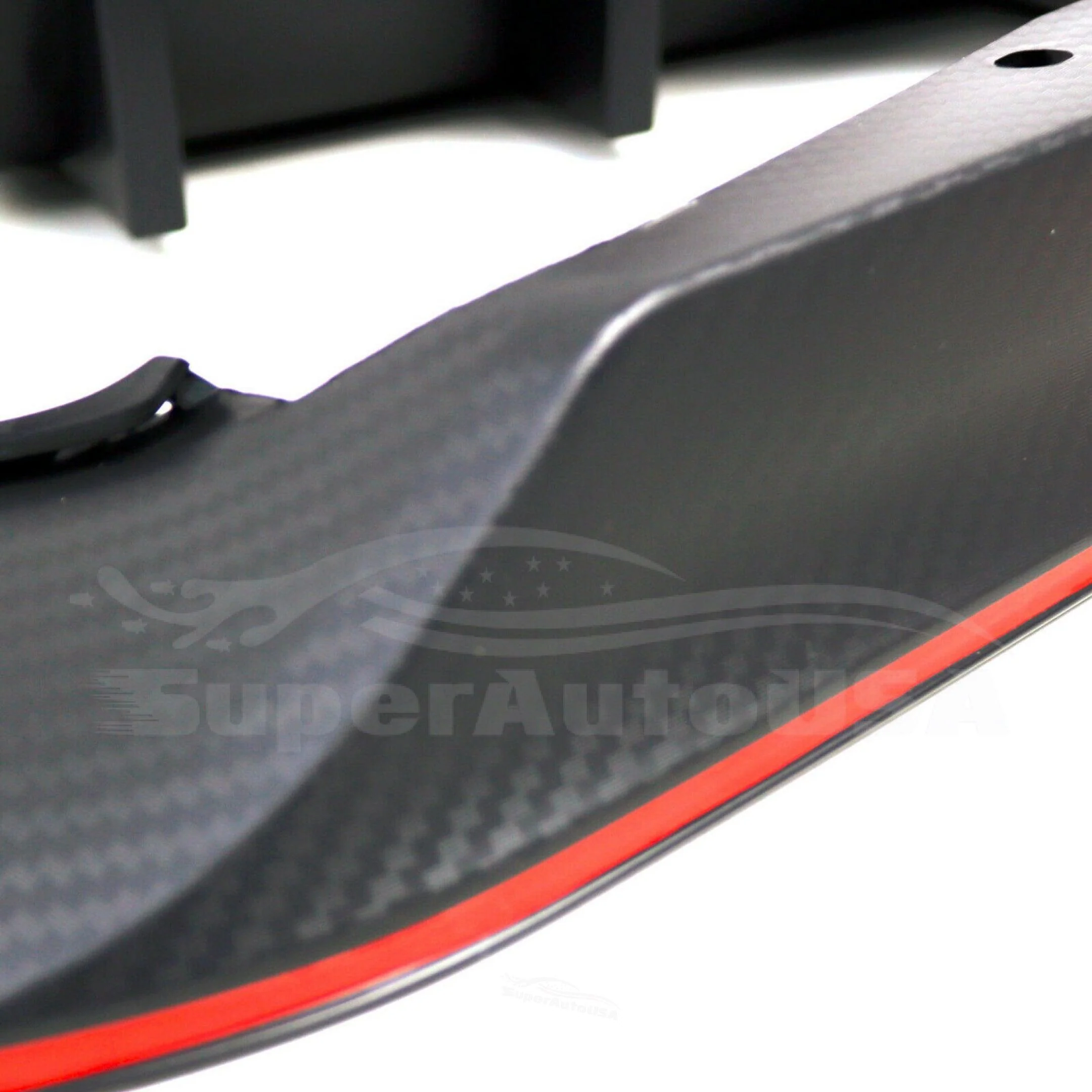 Fits 2017-2021 Honda Civic Hatchback Type-R Rear Bumper Lip (Carbon Fiber Print and Red) - Image 4