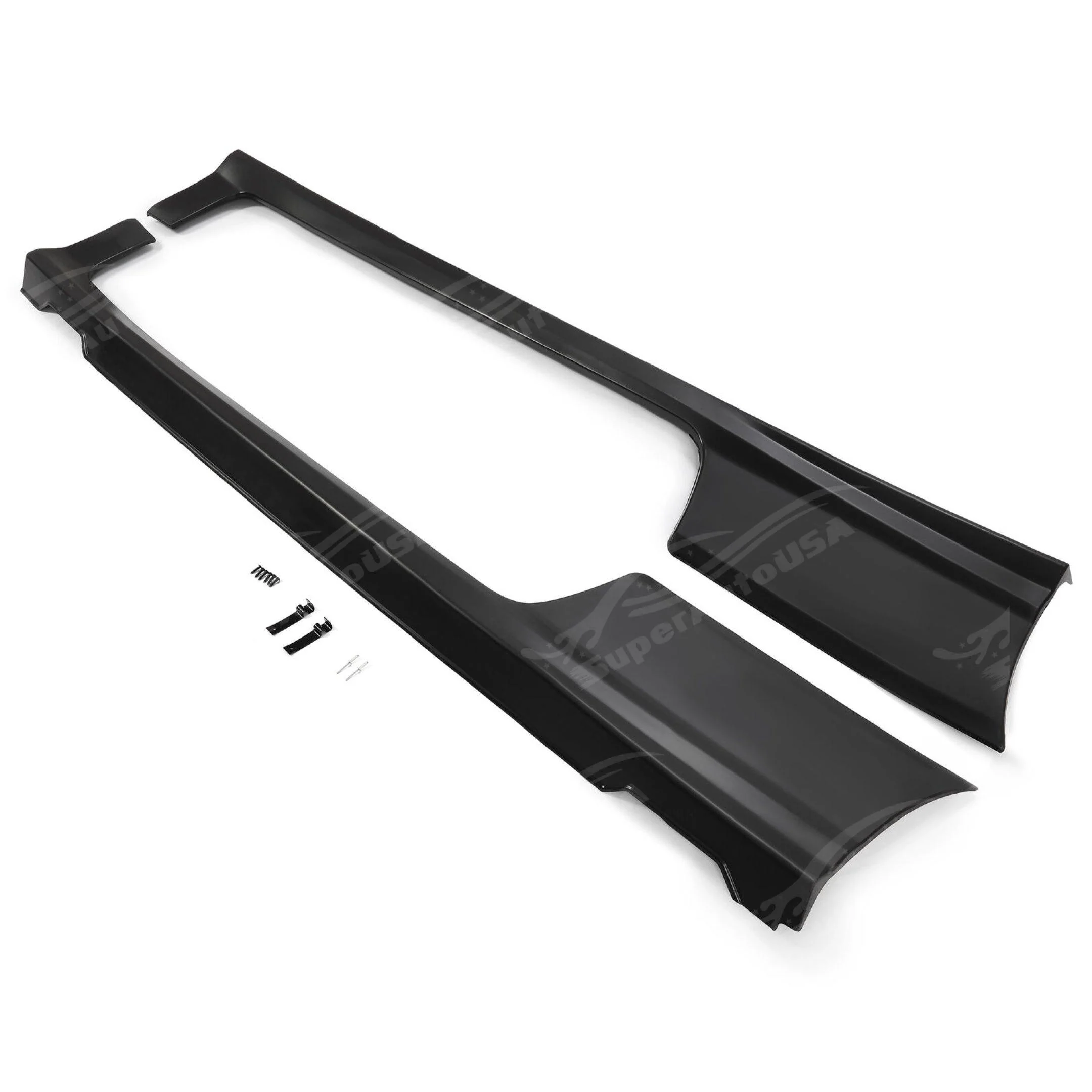 Fits 2006-2011 Honda Civic Si Coupe 2-Door Black Side Skirt Extensions Black - Image 7