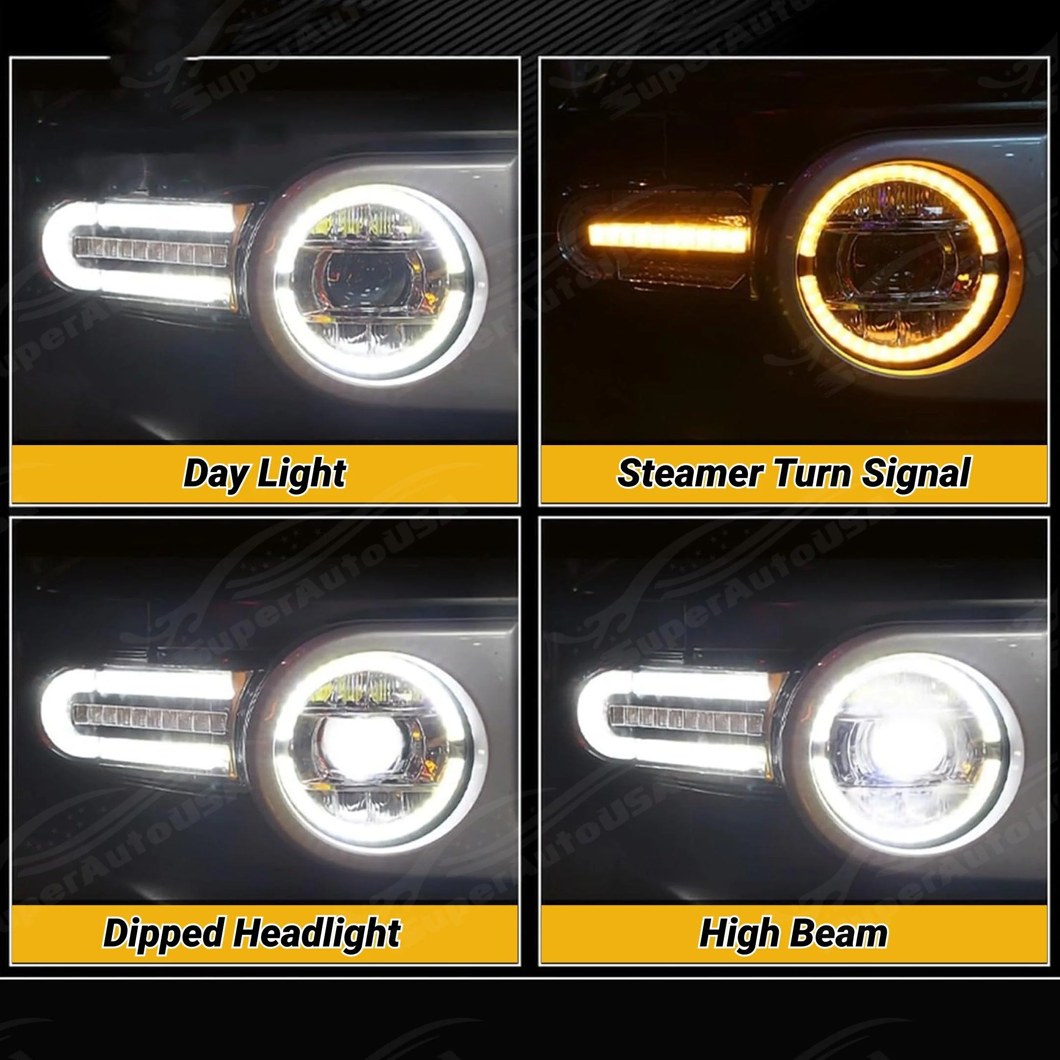 Fits 2007-2014 Toyota FJ Cruiser Full LED Head Light Sequential Assembly - Image 3
