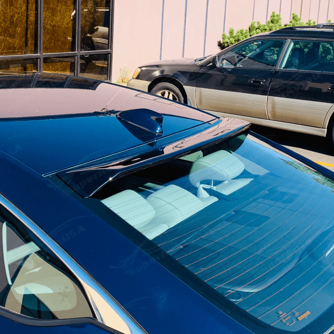 Fits 2008-2012 Honda Accord Carbon Trim Window Vent Visors & Rear Roof Spoiler - Image 8