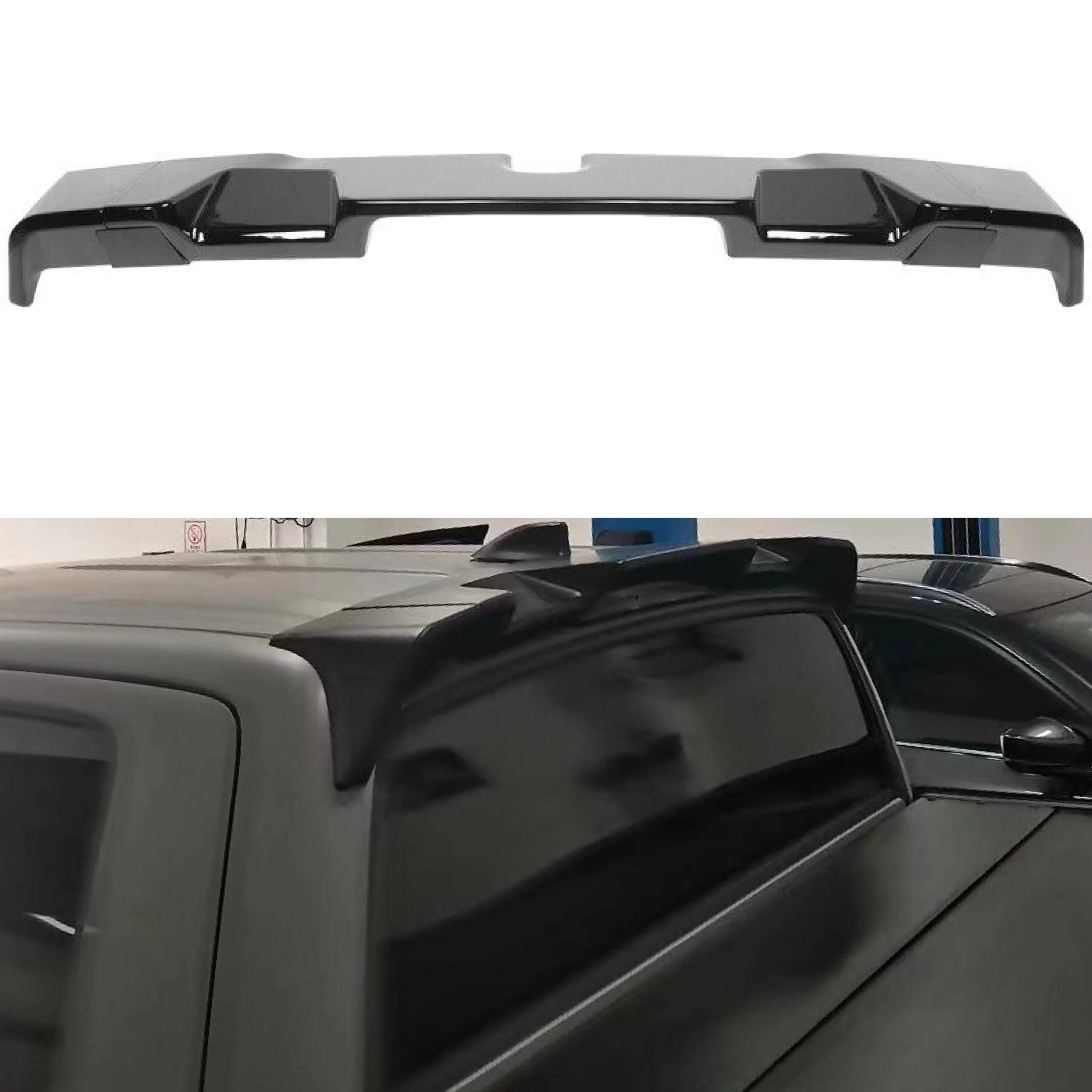 Fits 2008-2014 GMC Sierra 2500 HD Rear Protector Truck Cab Spoiler (Gloss Black) - Image 3