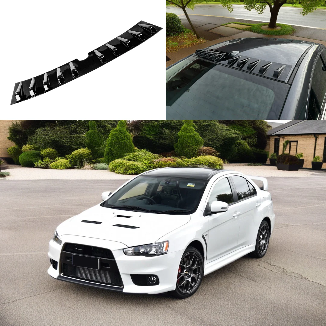 Fits Mitsubishi Lancer 2008-2017 Shark Fin Rear Gloss Black Car Vortex Generator Roof Trunk Spoiler Wing