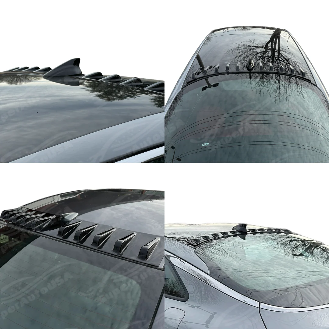 Fits Mitsubishi Lancer 2008-2017 Shark Fin Rear Gloss Black Car Vortex Generator Roof Trunk Spoiler Wing - Image 10