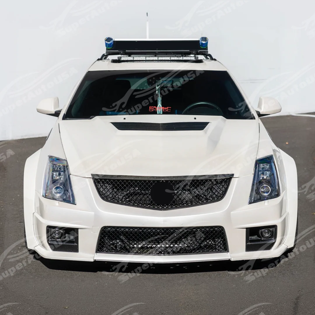 Fits 2009-2015 Cadillac CTS-V Real Carbon Fiber Front Bumper Fog Light Cover Lamp Bezel - Image 4