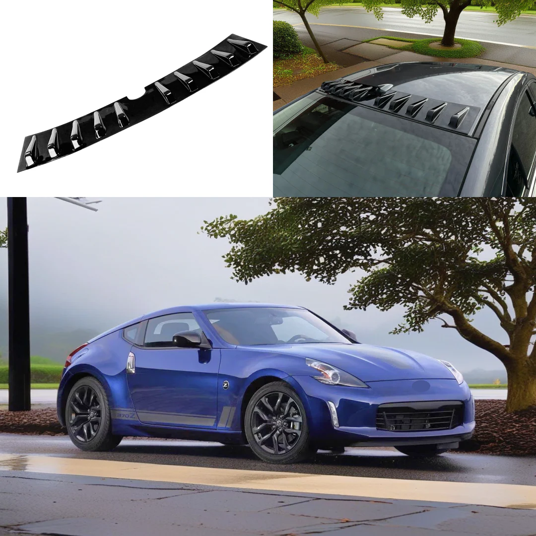 Fits 2009-2020 Nissan 370Z Gloss Black Vortex Generator Rear Shark Fin Roof Car Trunk Spoiler Wing