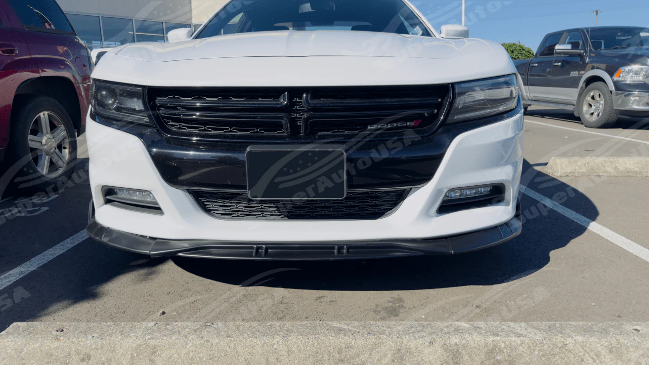 Fits 2011-2023 Dodge Charger SXT Black Front Bumper Lip Spoiler - Image 5