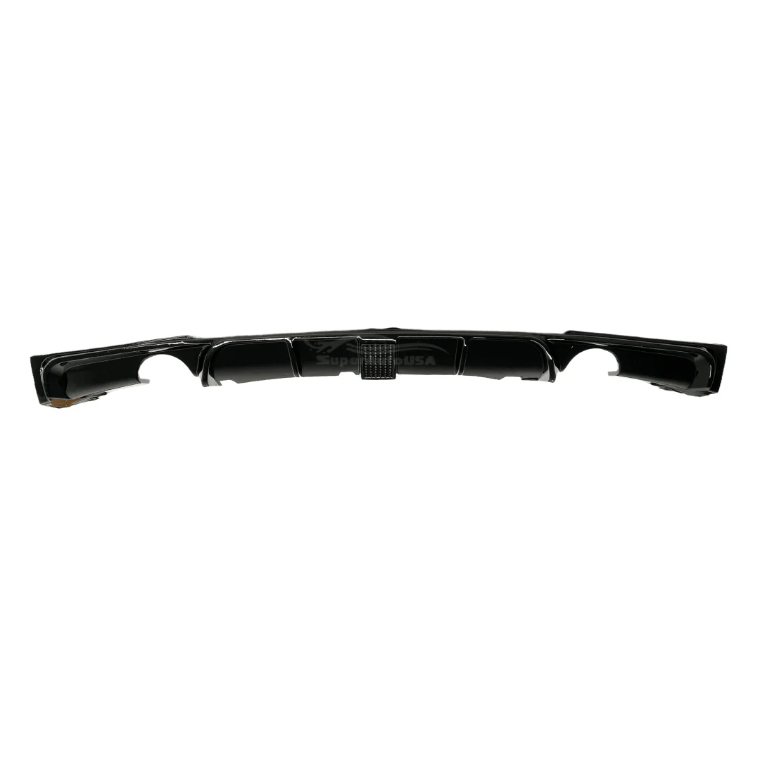 Fits 2012-2018 BMW 3 Series F30 Dual Exhaust Rear Bumper Diffuser with LED Light - Image 2