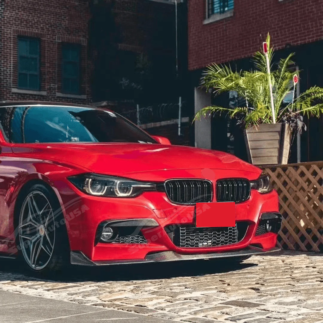 Fits 2012-2019 BMW 3-Series F30 M Sport Gloss Black Front Bumper Lip Spoiler - Image 3