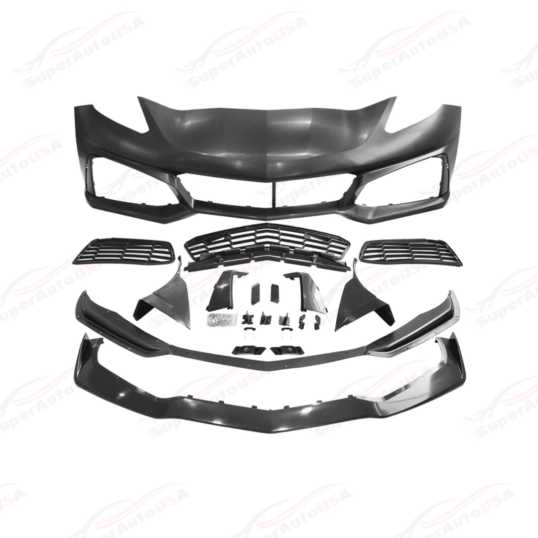 Fits 2014-2019 Corvette C7 ZR1 Style Front Bumper Kit - Image 4