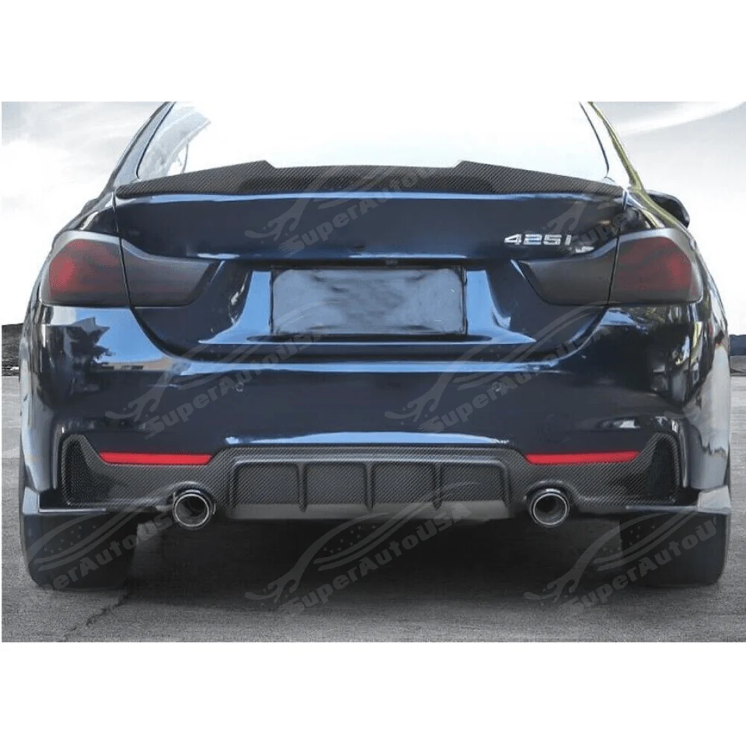 Fits 2014-2020 BMW F32 435i M Sport Duo Exhaust Carbon Fiber Print Rear Diffuser - Image 9