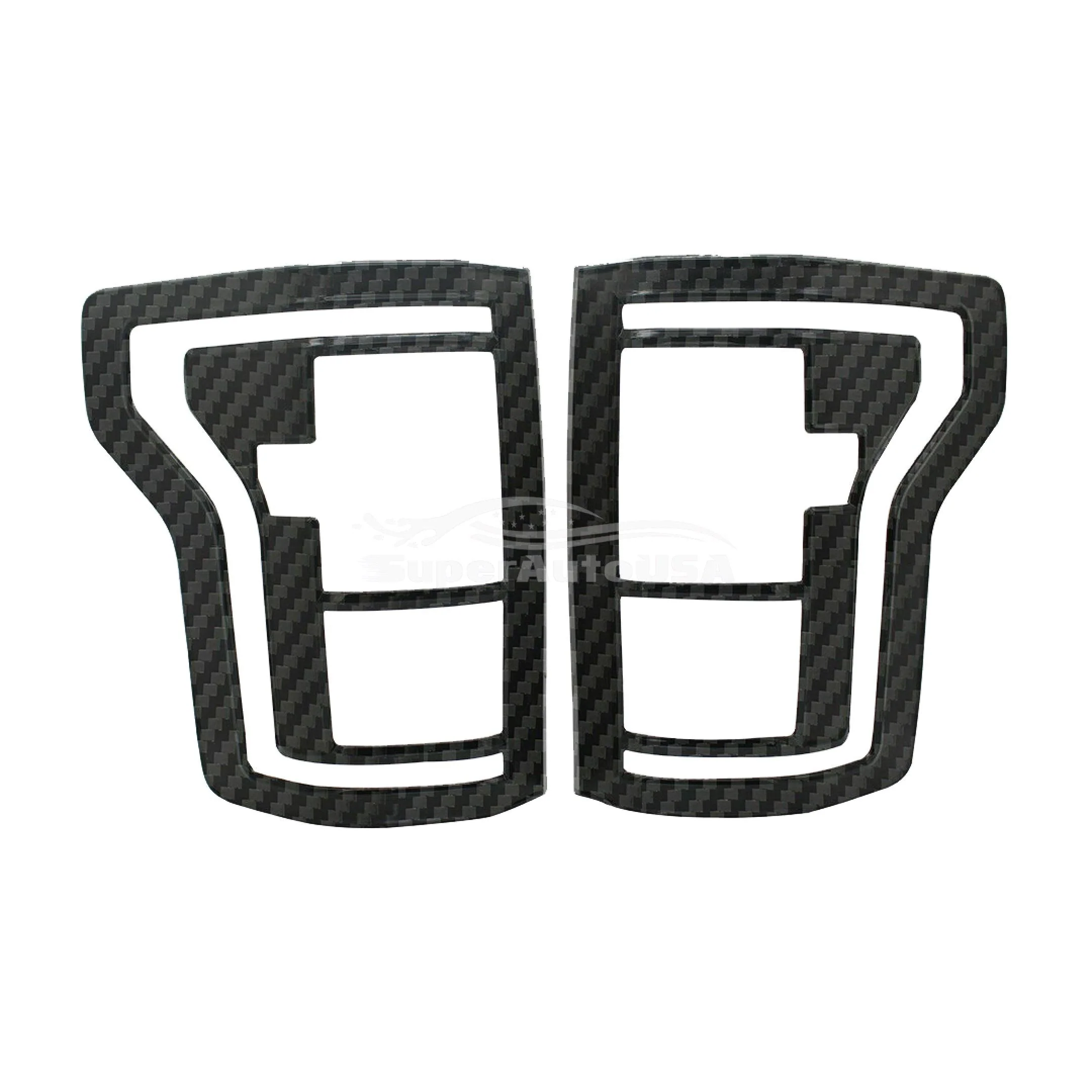 Fits 2015-2017 Ford F150 XL/XLT Truck Taillight Trim Cover (Carbon Fiber Print)