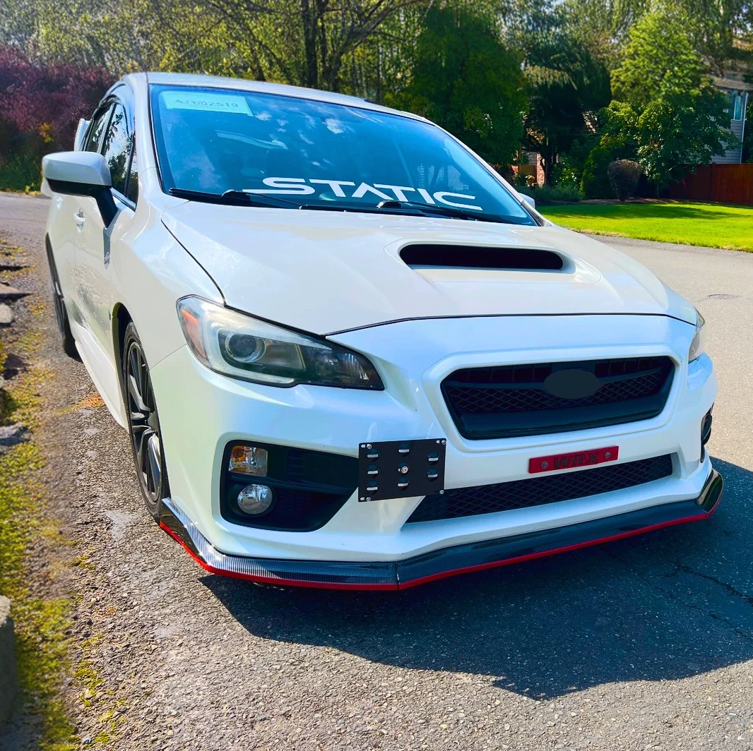2015-2021 Subaru WRX STI VA - Front Lip - Carbon Print w/ Red Trim - Image 4