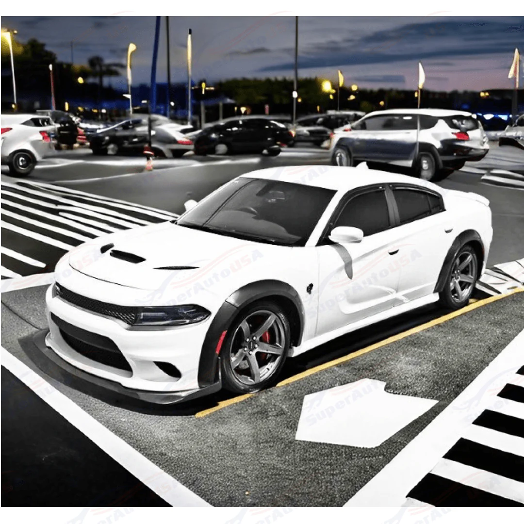 Fits 2015-2023 Dodge Charger Wide Body Style Set Black Wheel Cover Fender Flares - Image 4