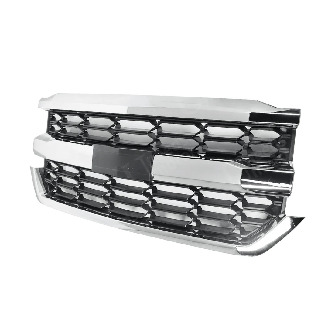 Fits 2016-2019 Chevrolet Silverado 1500 Chrome & Black Front Bumper Grill Mesh Grille - Image 2