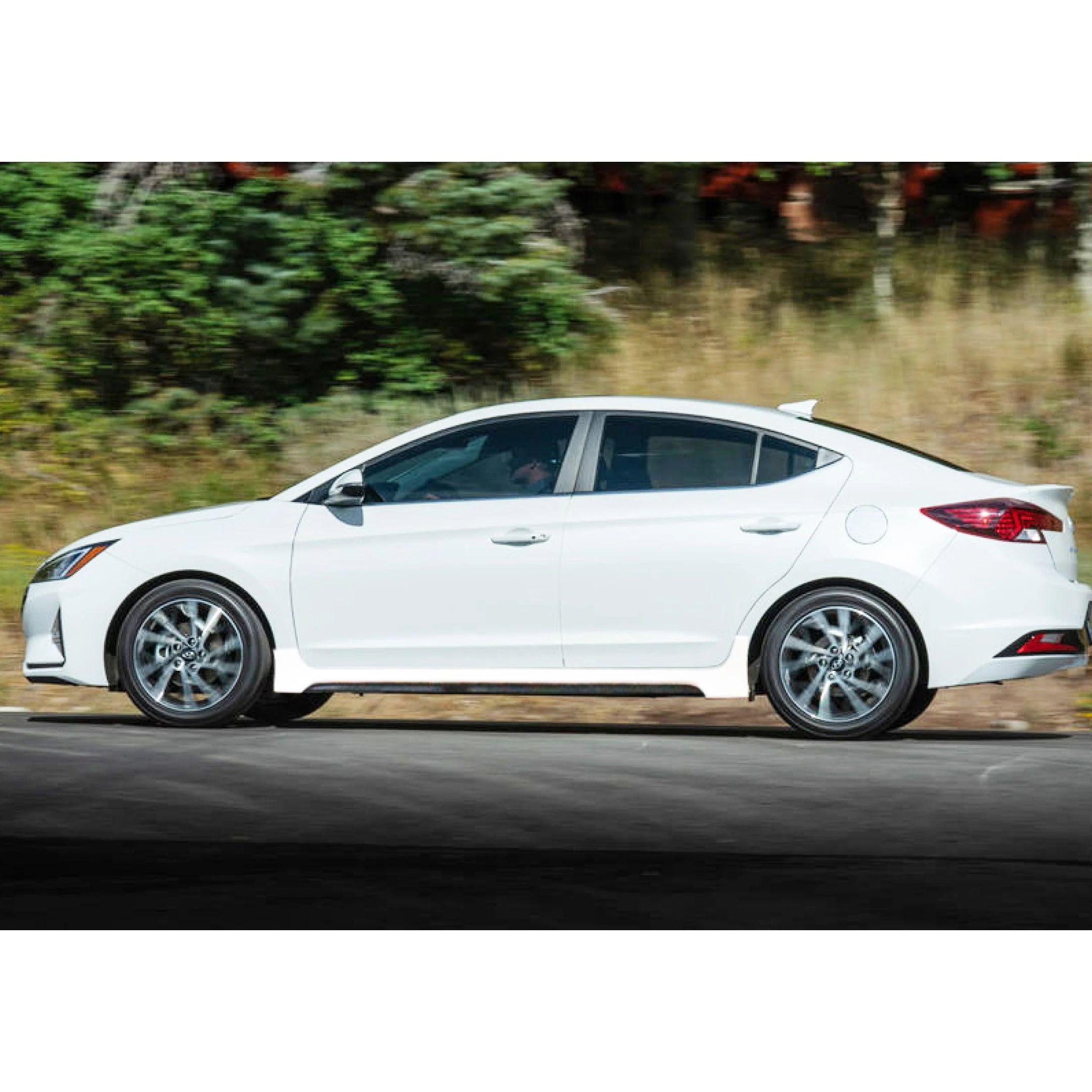 For Hyundai Elantra 2017-2020 JDM Style Side Body Skirts (Glossy Black & White) - Image 2