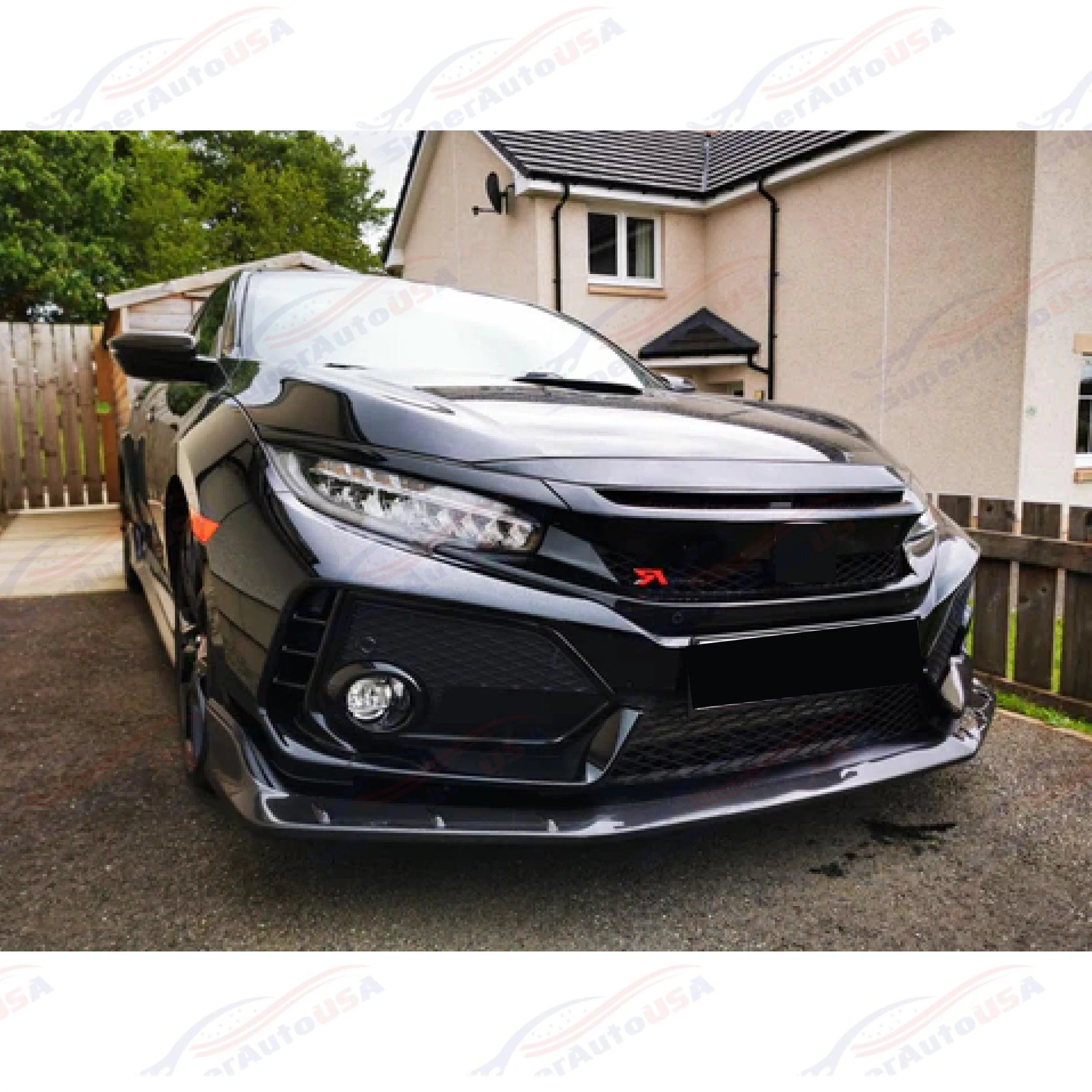 Fits 2017-2021 Honda Civic Type-R FK8 Carbon Fiber Front Bumper Lip Spoiler - Image 3