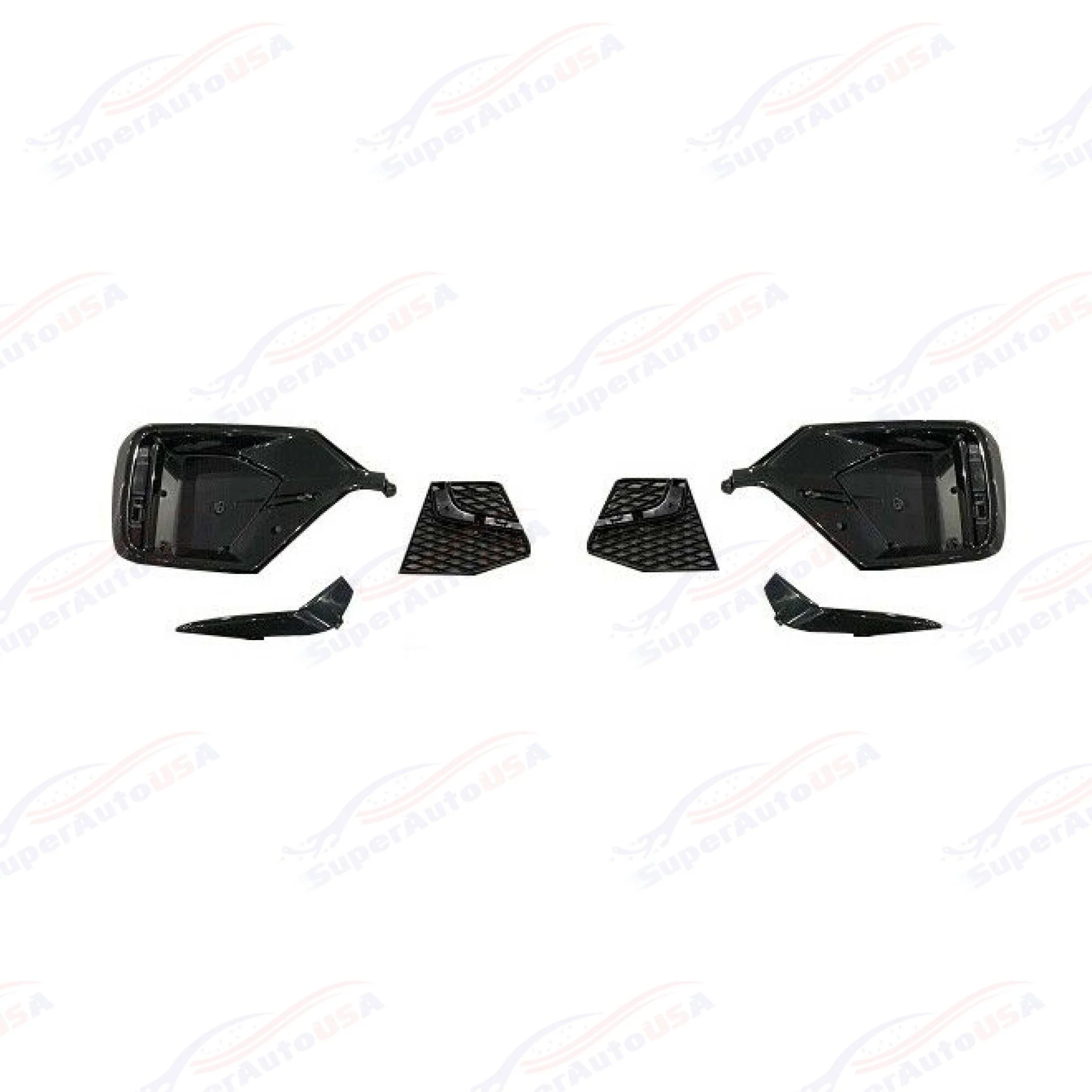 Fits 2017-21 Honda Civic Hatchback Gloss Black w/ Reflectors Rear Bumper Garnish - Image 4
